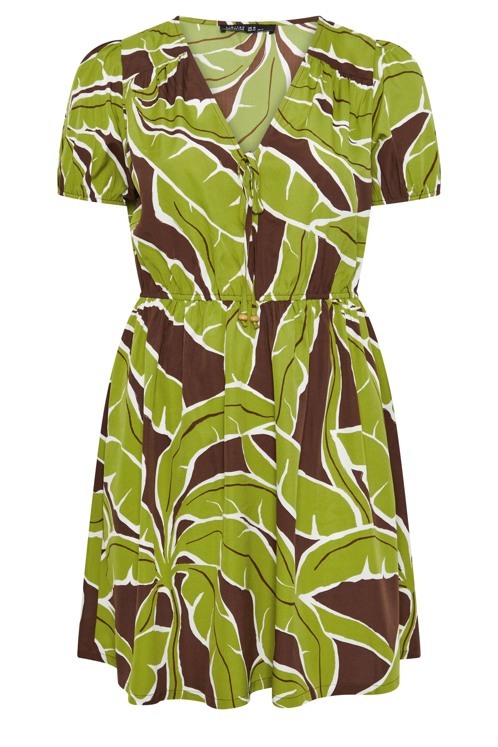 LIMITED COLLECTION Plus Size Green Palm Leaf Mini Dress | Yours Clothing 5