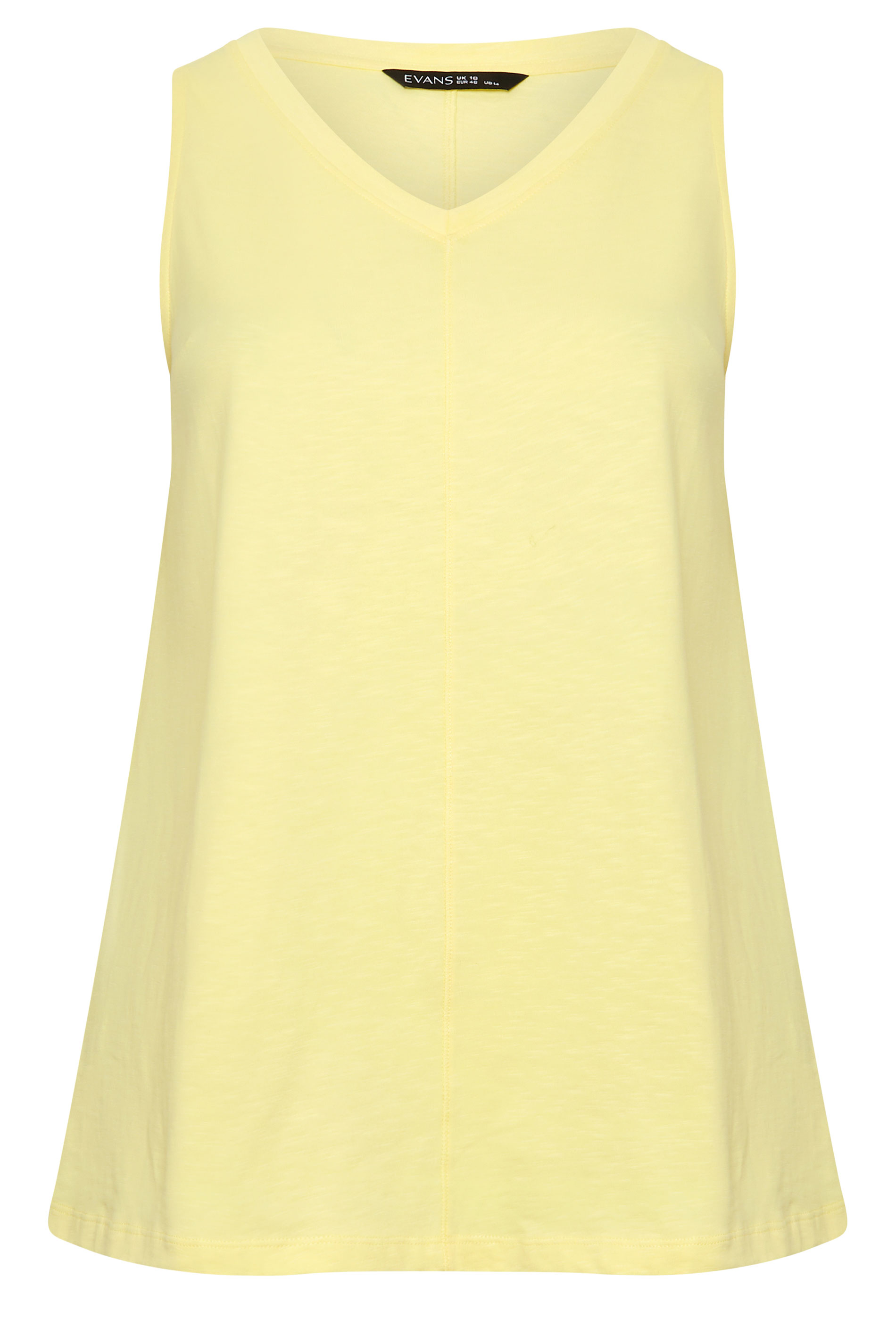 EVANS Plus Size Yellow Premium Cotton Vest Top | Evans 5