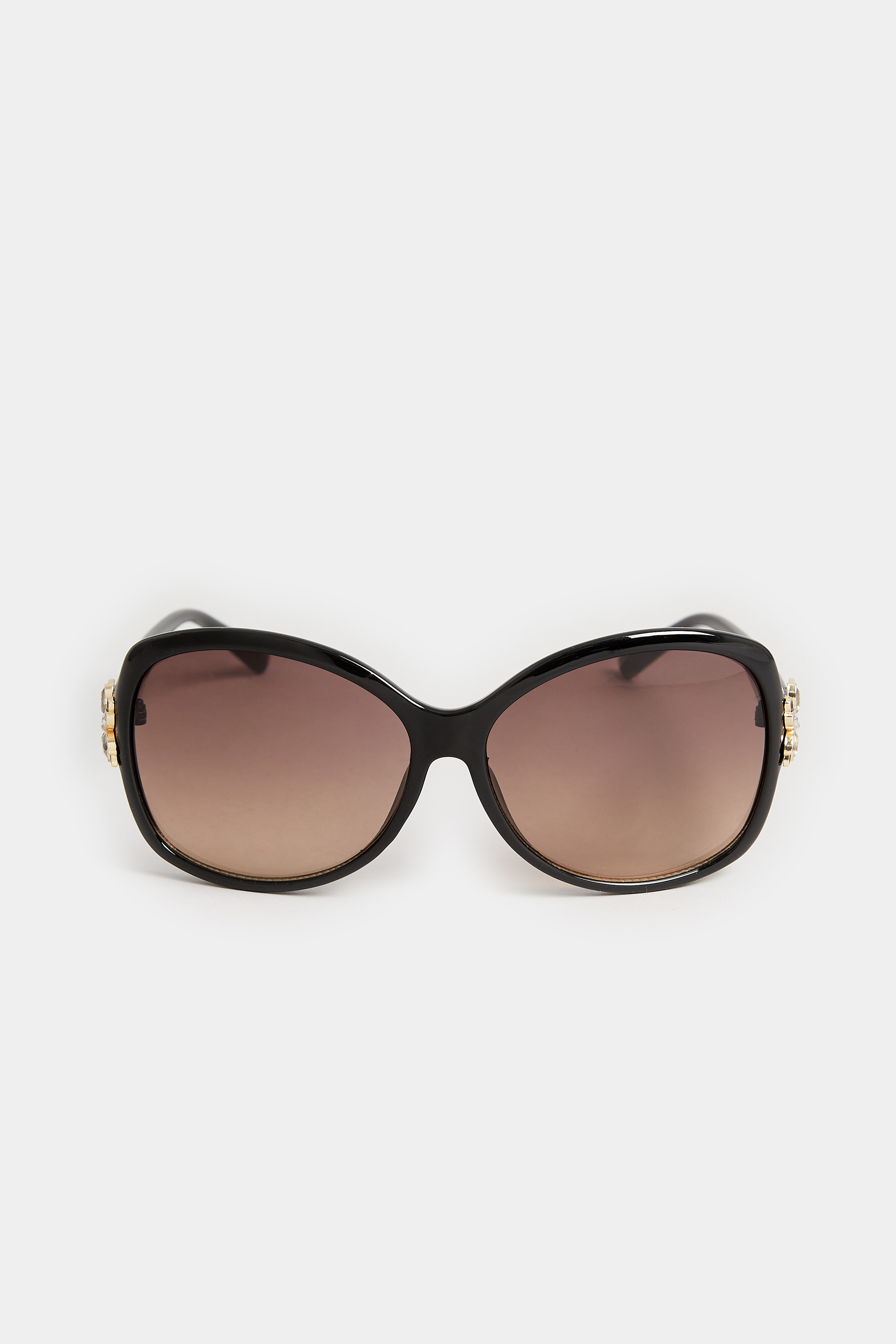 Black Oversized Floral Detail Sunglasses | Yours Clothing 3