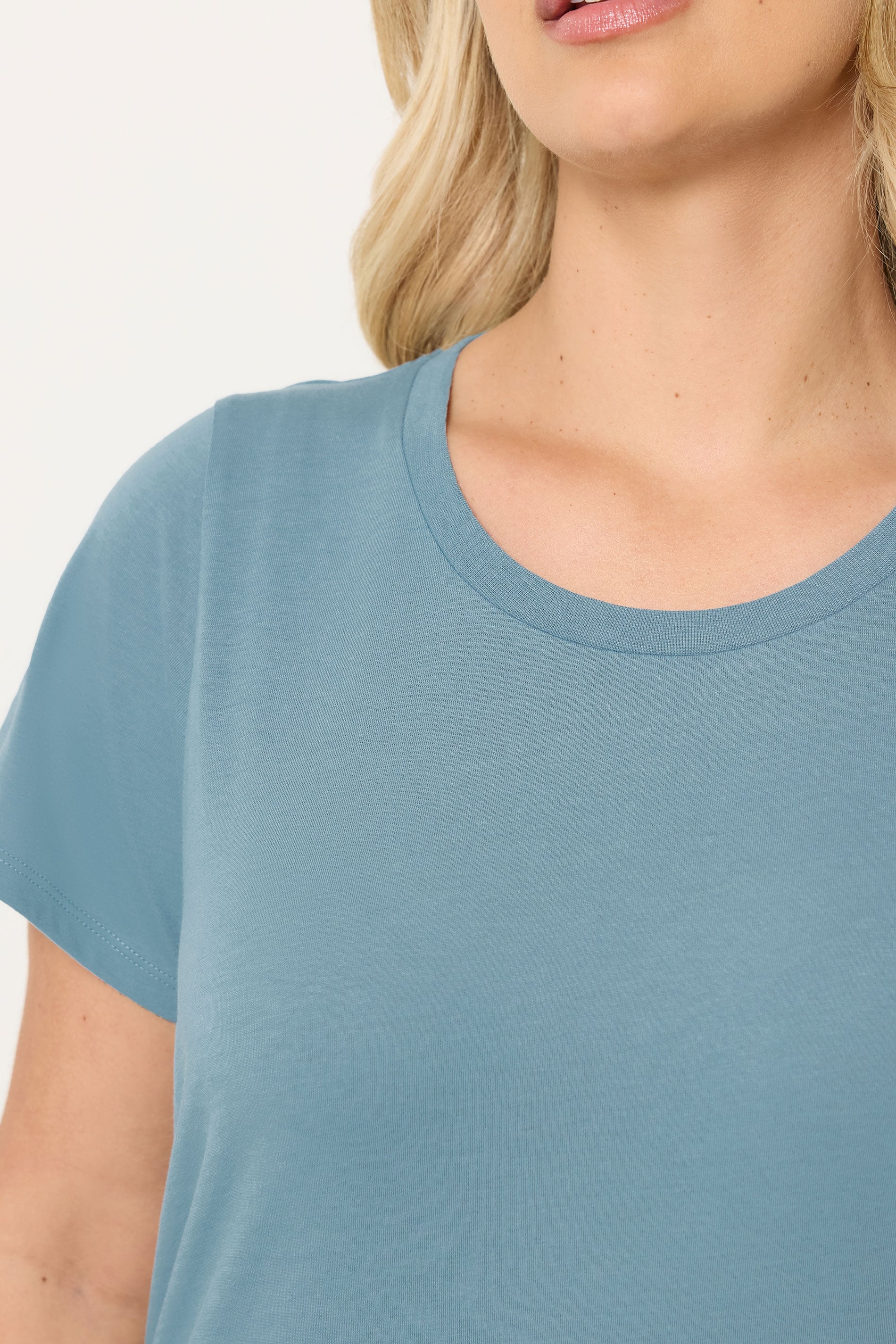 YOURS Plus Size Light Blue Core Basic T-Shirt | Yours Clothing 4