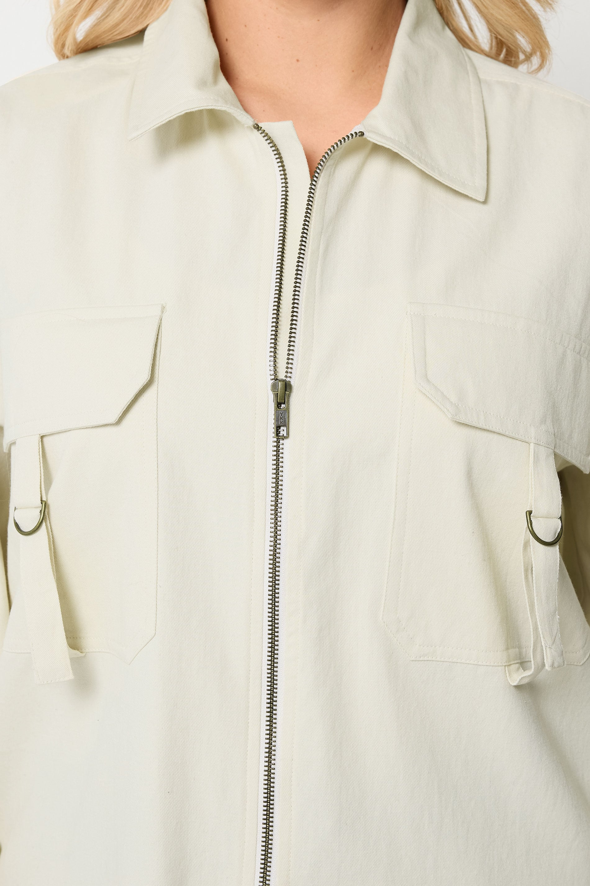 YOURS Plus Size Ivory White Utility Shacket | Yours Clothing 6
