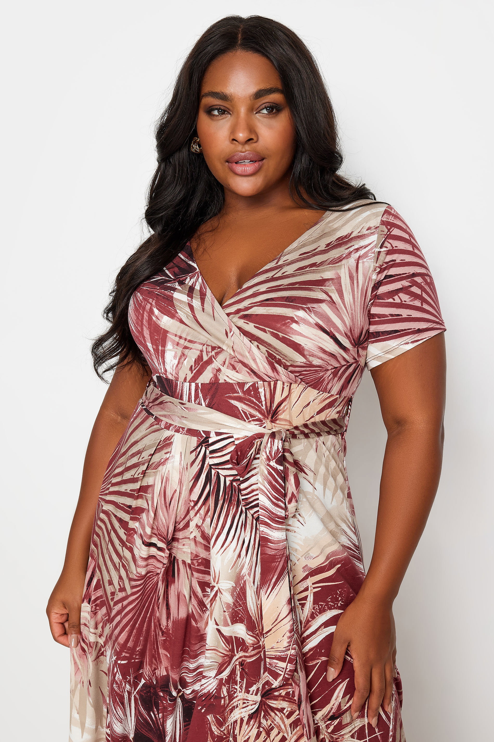 Jasmine™ | Tropical Leaf Print Maxi Dress