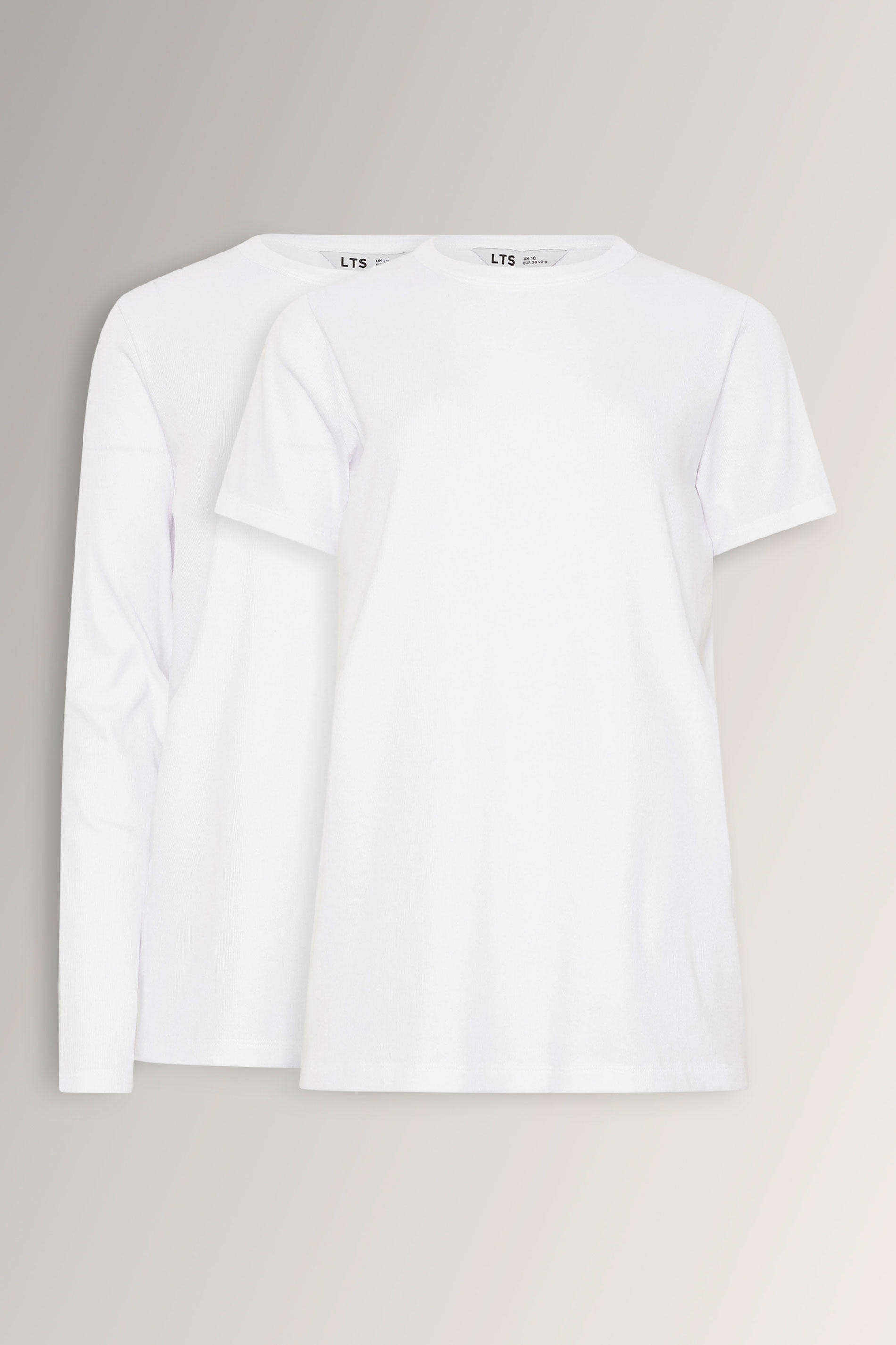 LTS Tall 2 PACK Women's White Short Sleeve & Long Sleeve Top | Long Tall Sally 3