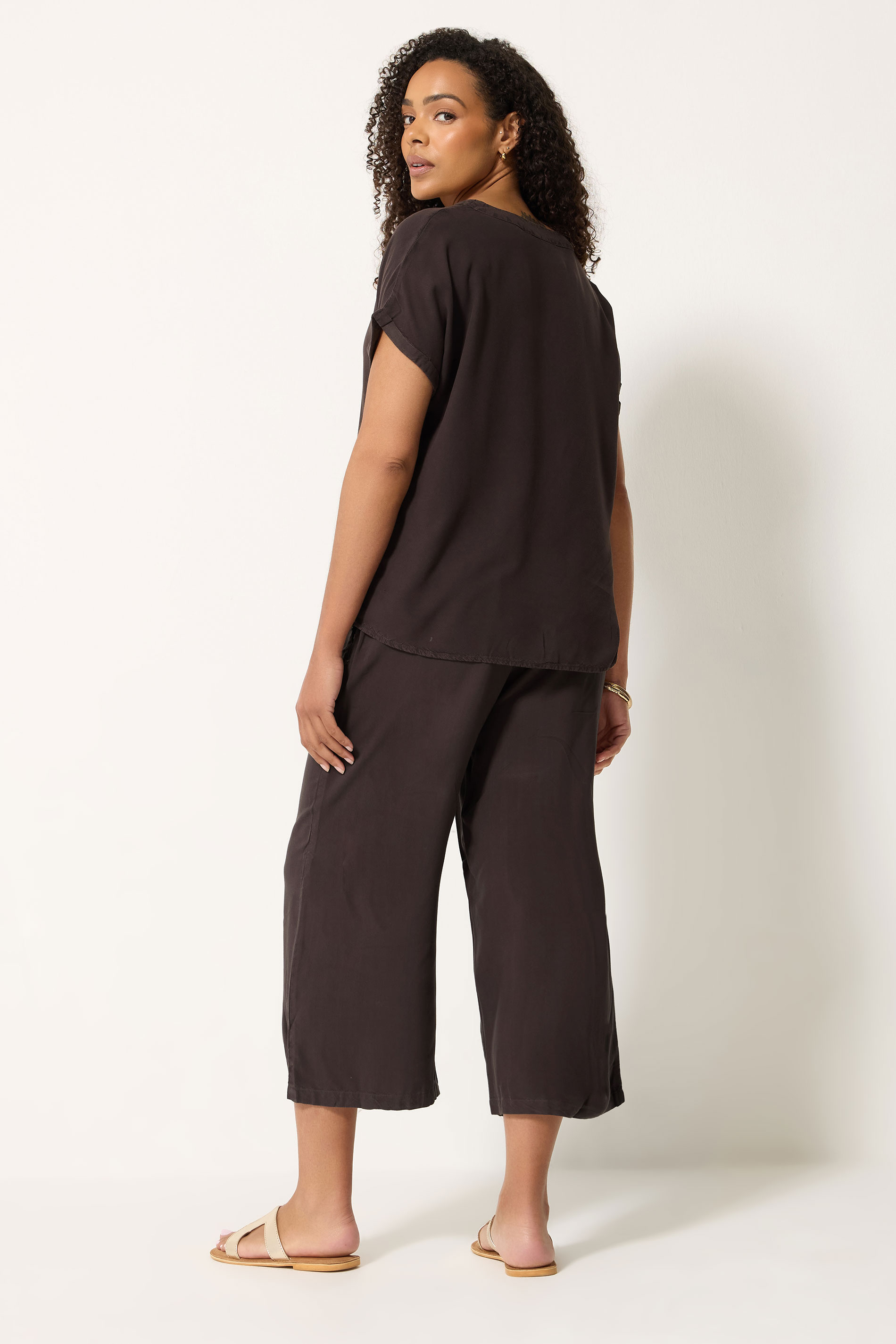 M&Co Set Chocolate Brown Soft Touch Top & Trousers | M&Co 2