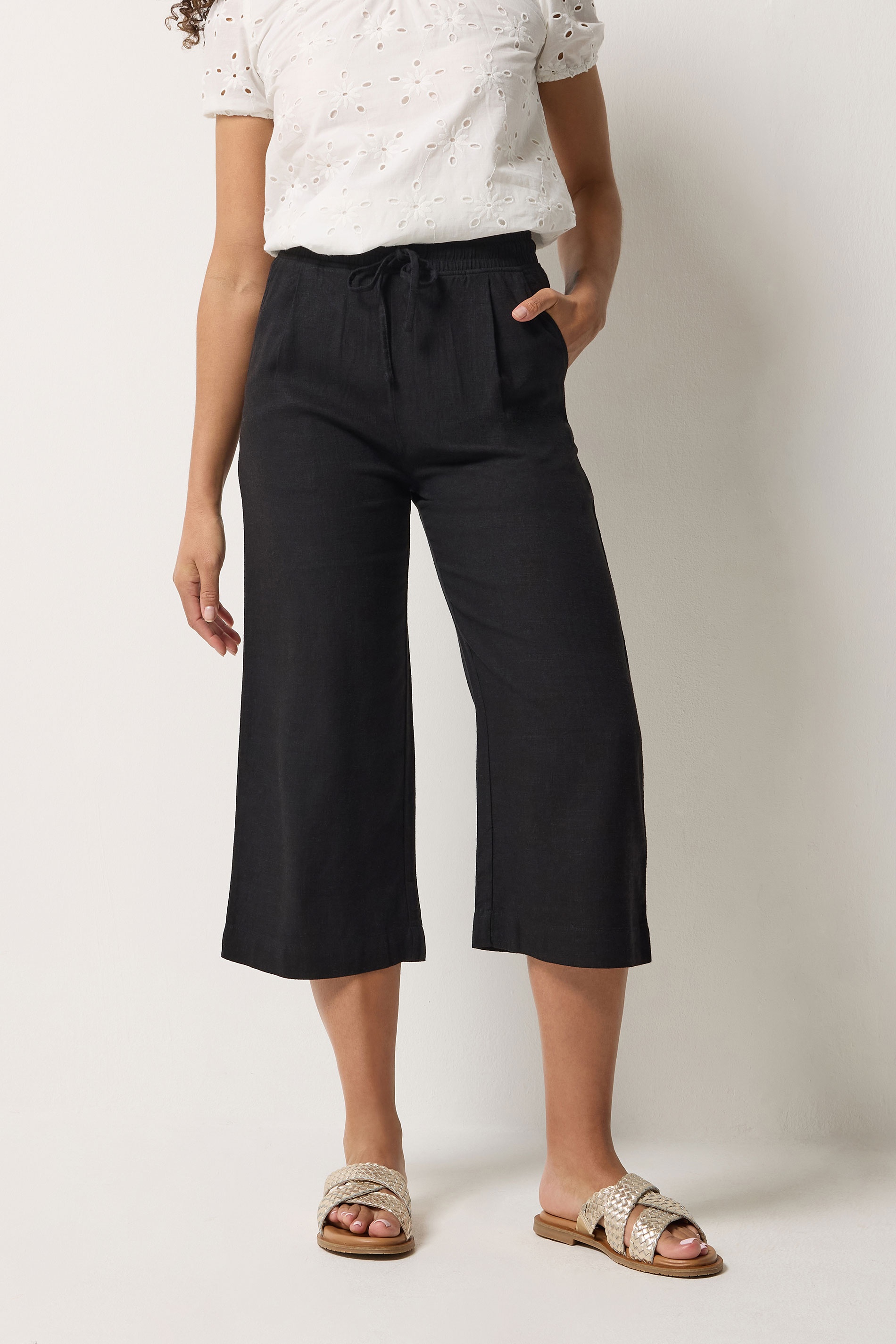 M&Co Black Linen Culottes | M&Co 3