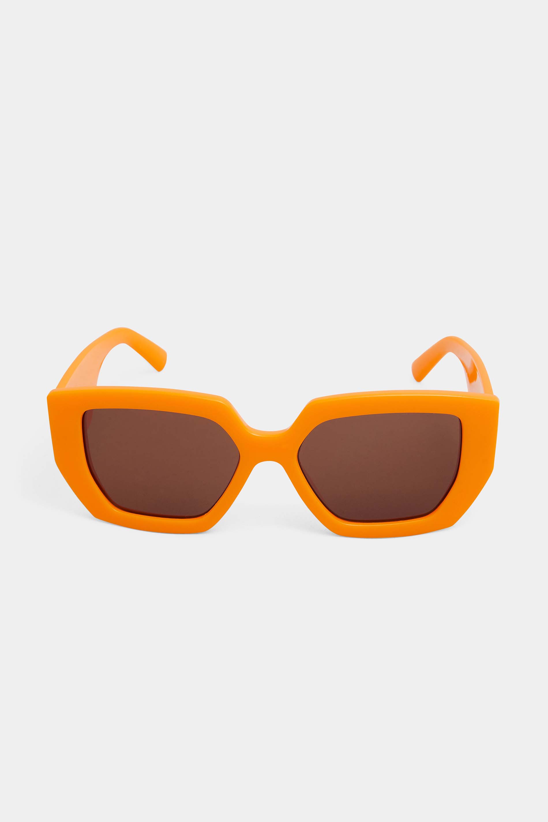Plus Size Bright Orange Frame Oversized Sunglasses | Yours Clothing  3