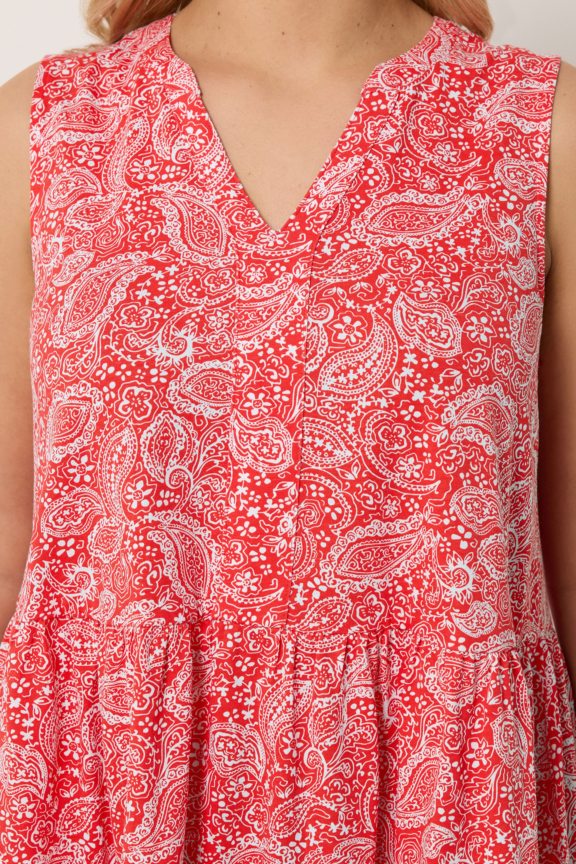 YOURS Plus Size Orange Paisley Notch Neck Vest Top | Yours Clothing 4