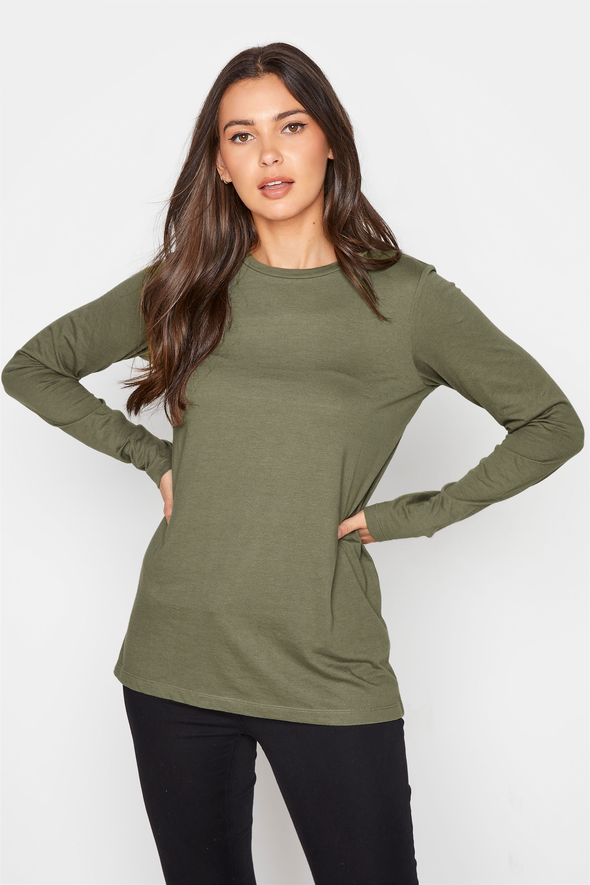 LTS Tall Khaki Green Long Sleeve T-Shirt 1