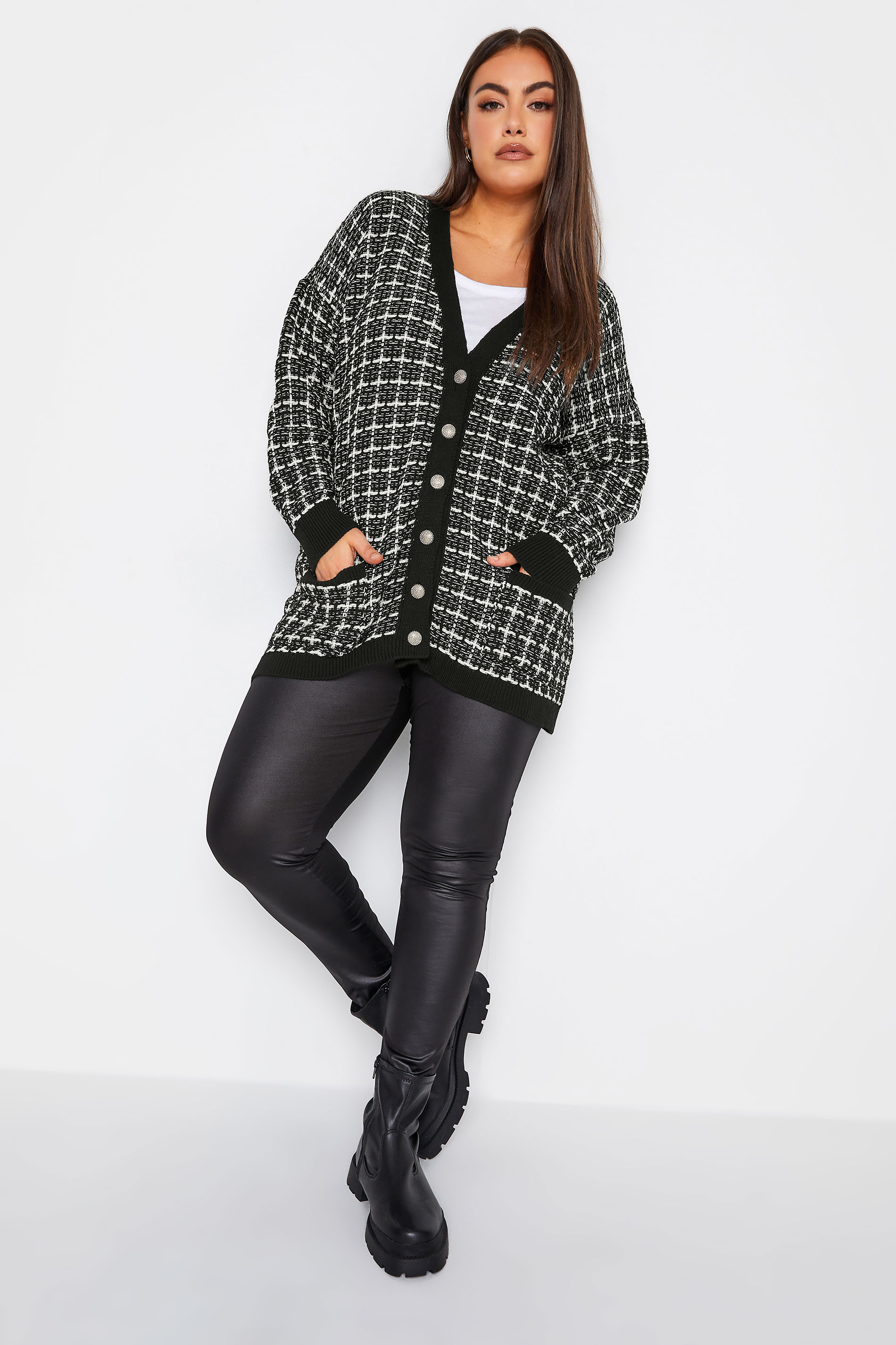 YOURS Curve Plus Size Black Boucle Cardigan | Yours Clothing  2