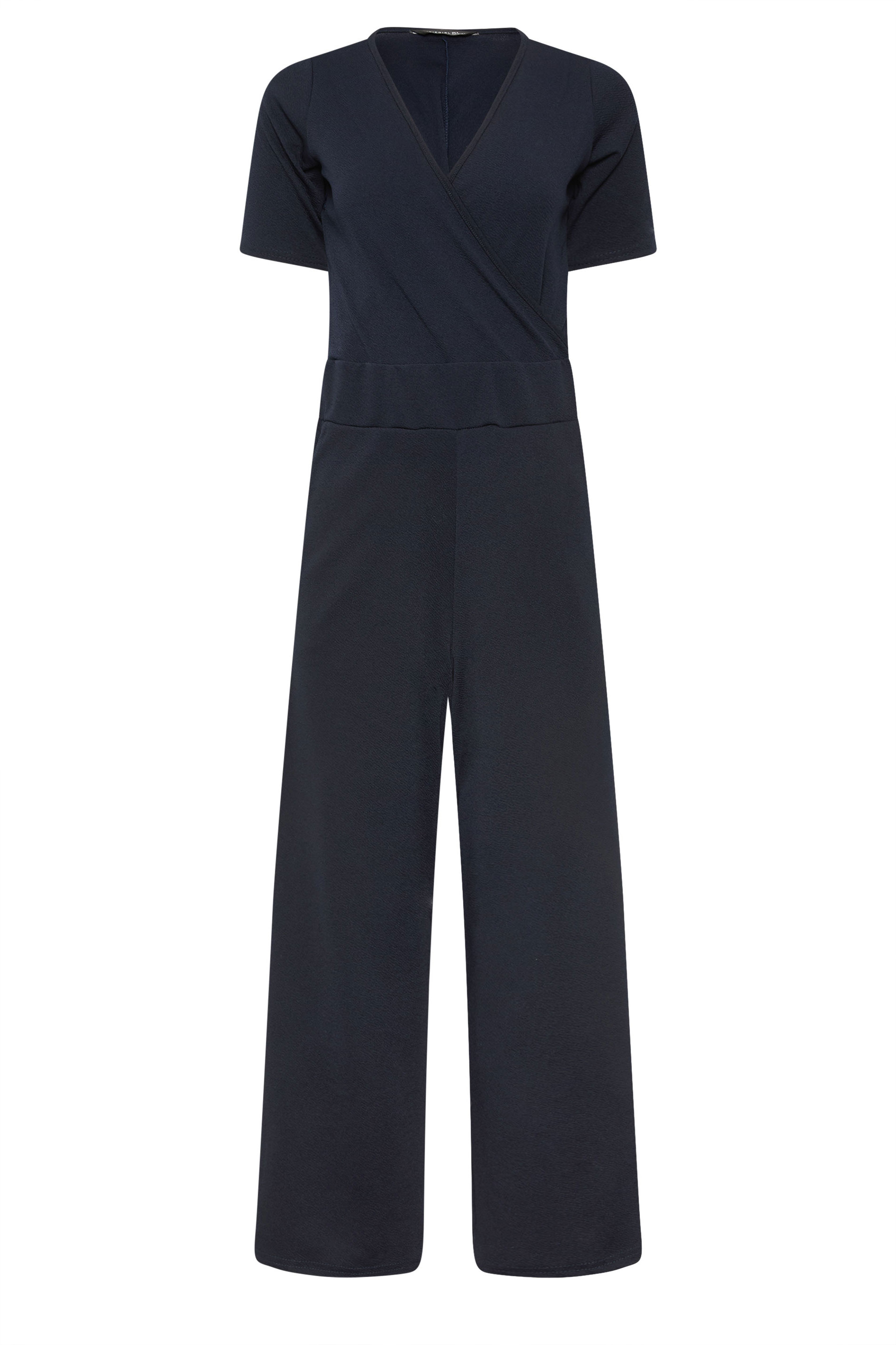 PixieGirl Petite Navy Blue Short Sleeve Wide Leg Jumpsuit | Pixie Girl 5