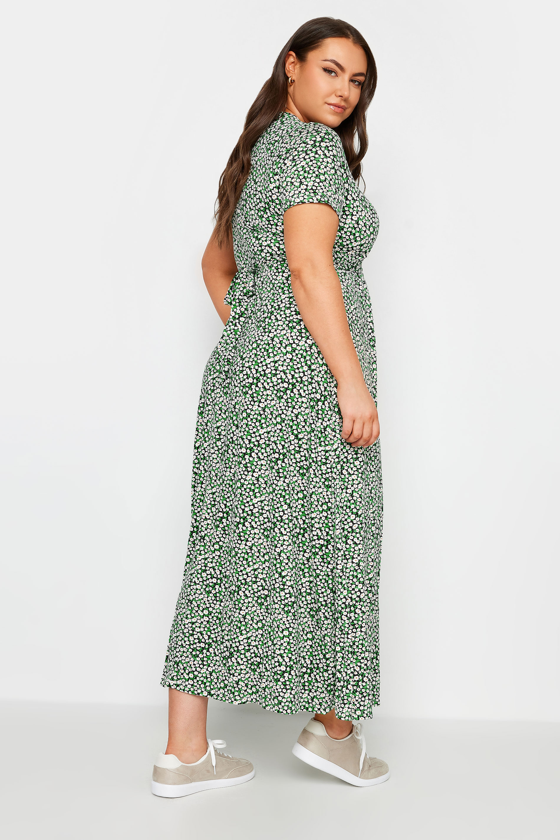 YOURS Plus Size Green Floral Maxi Wrap Dress | Yours Clothing 3