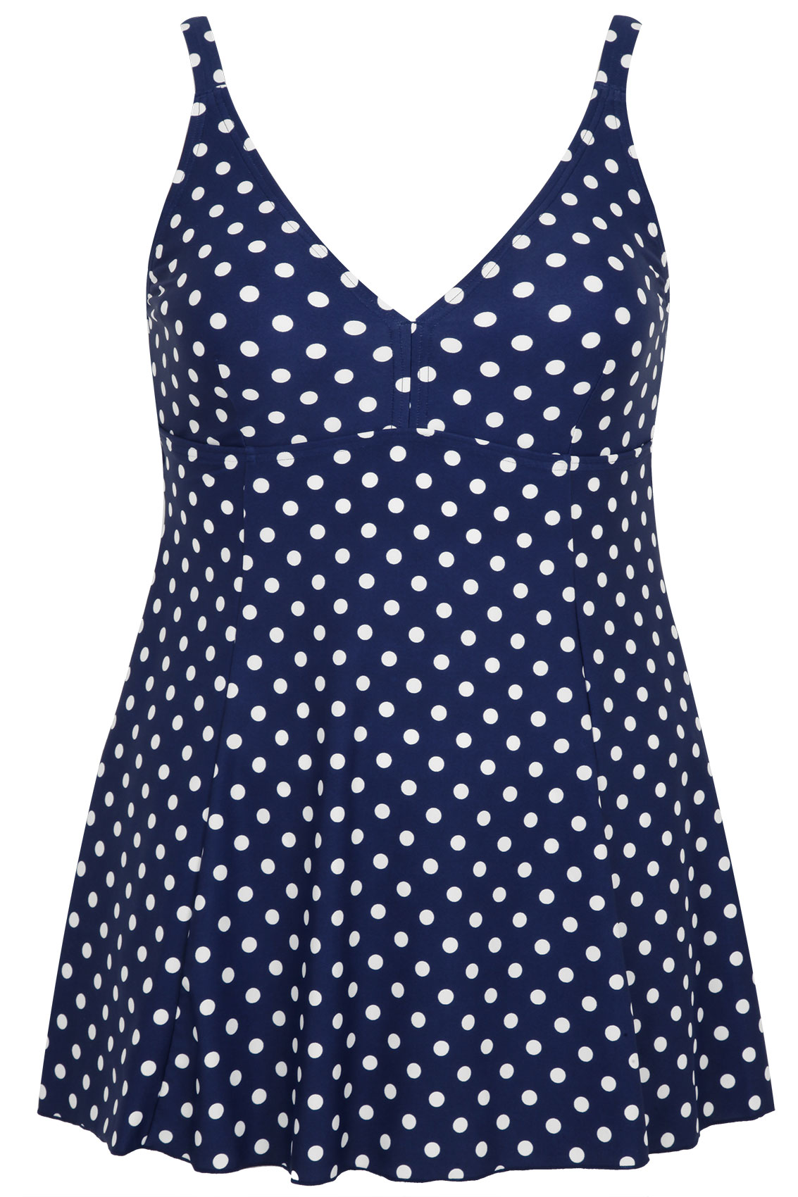 Navy & White Polka Dot Swimdress With TUMMY CONTROL Plus Size 16 to 32