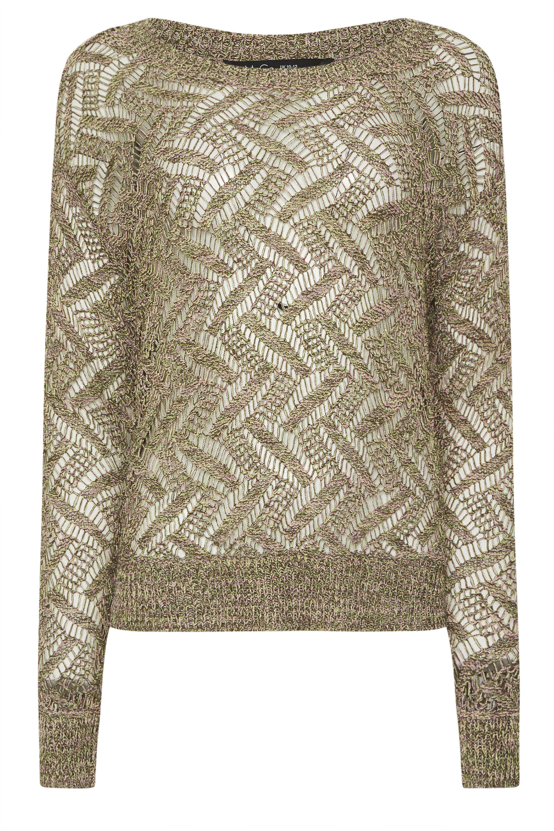 M&Co Khaki Green Open Stitch Knitted Jumper | M&Co 5