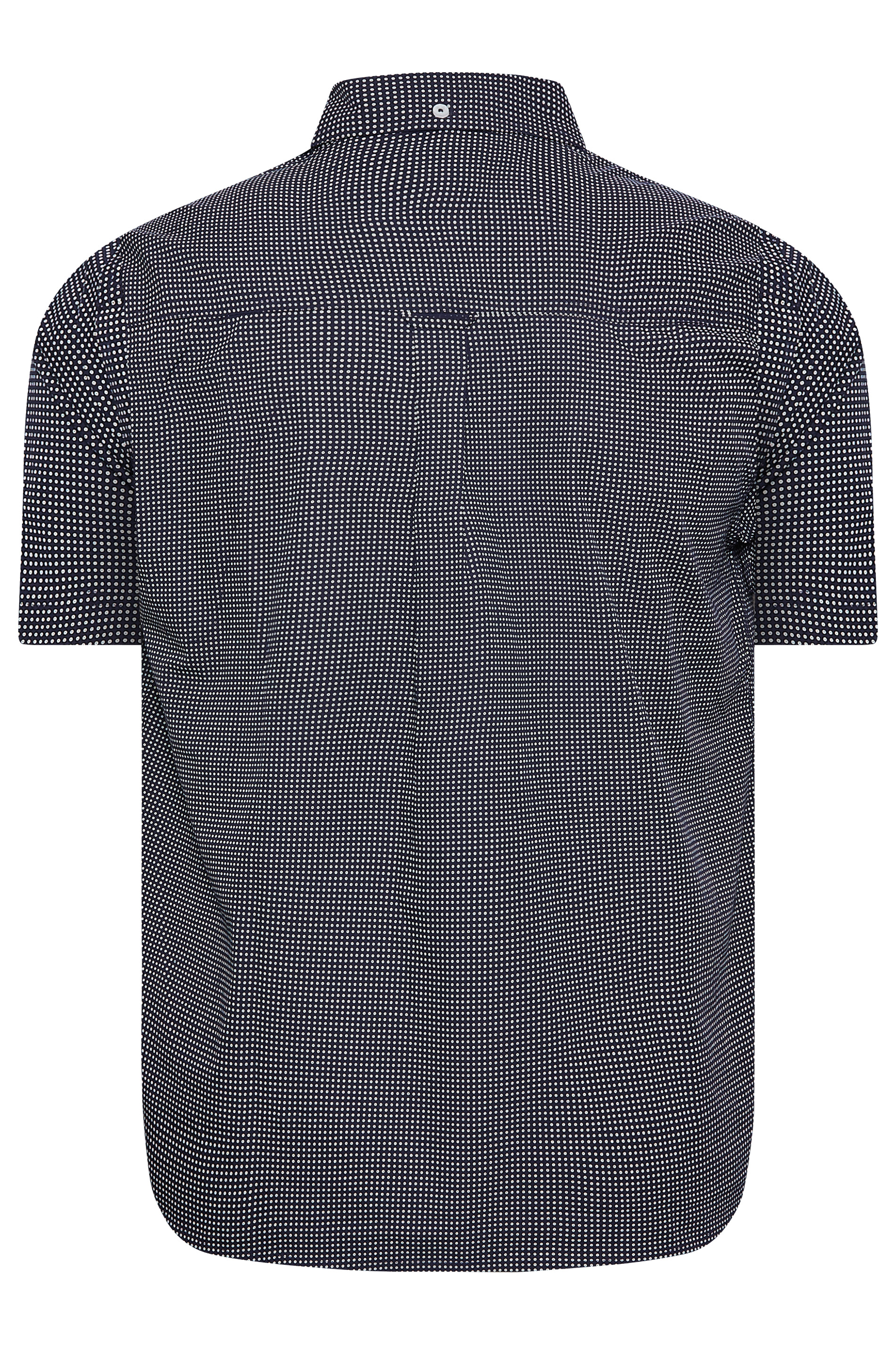 BadRhino Big & Tall Navy Blue Spot Print Short Sleeve Shirt | BadRhino 3