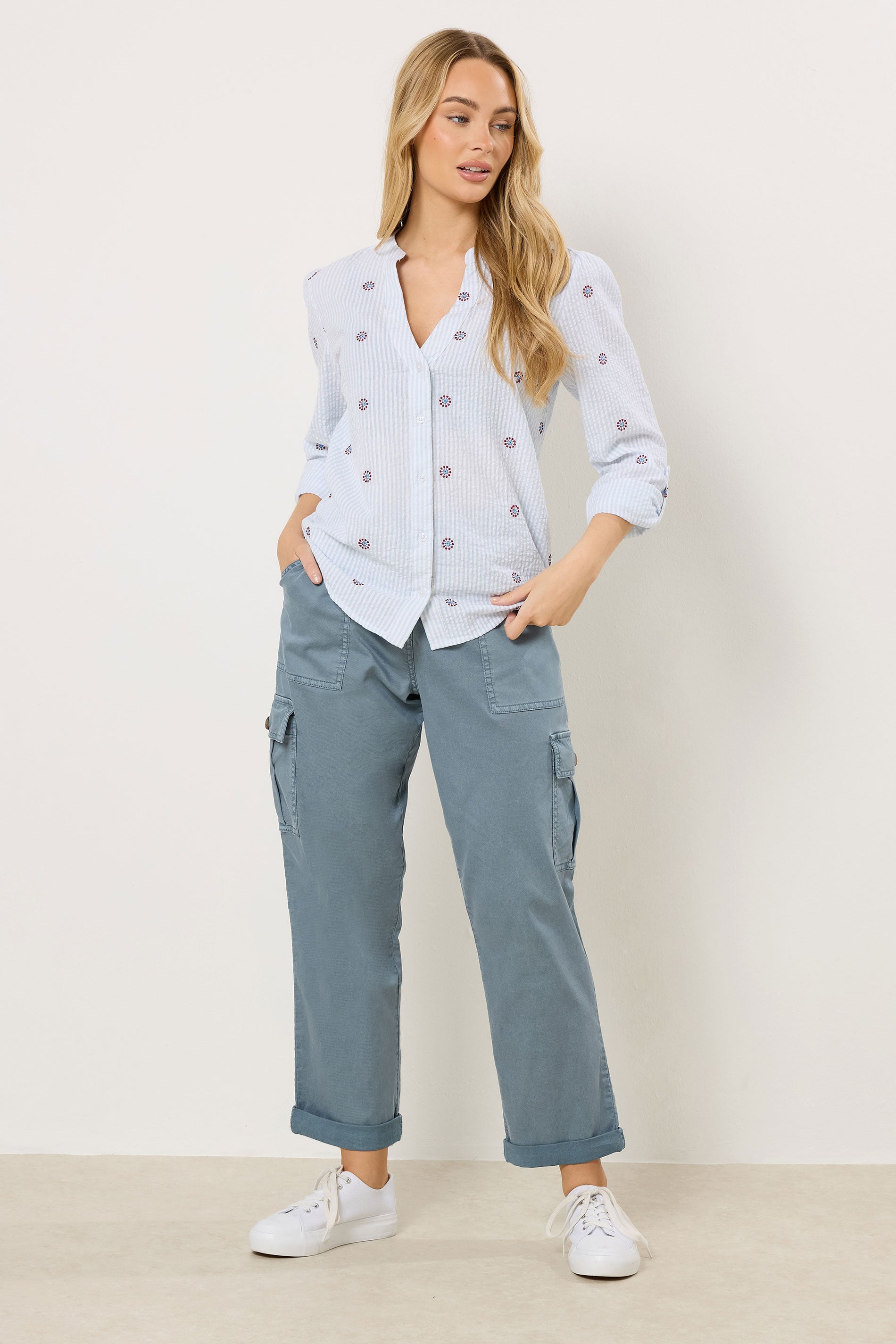 M&Co Blue Cargo Trousers | M&Co 1