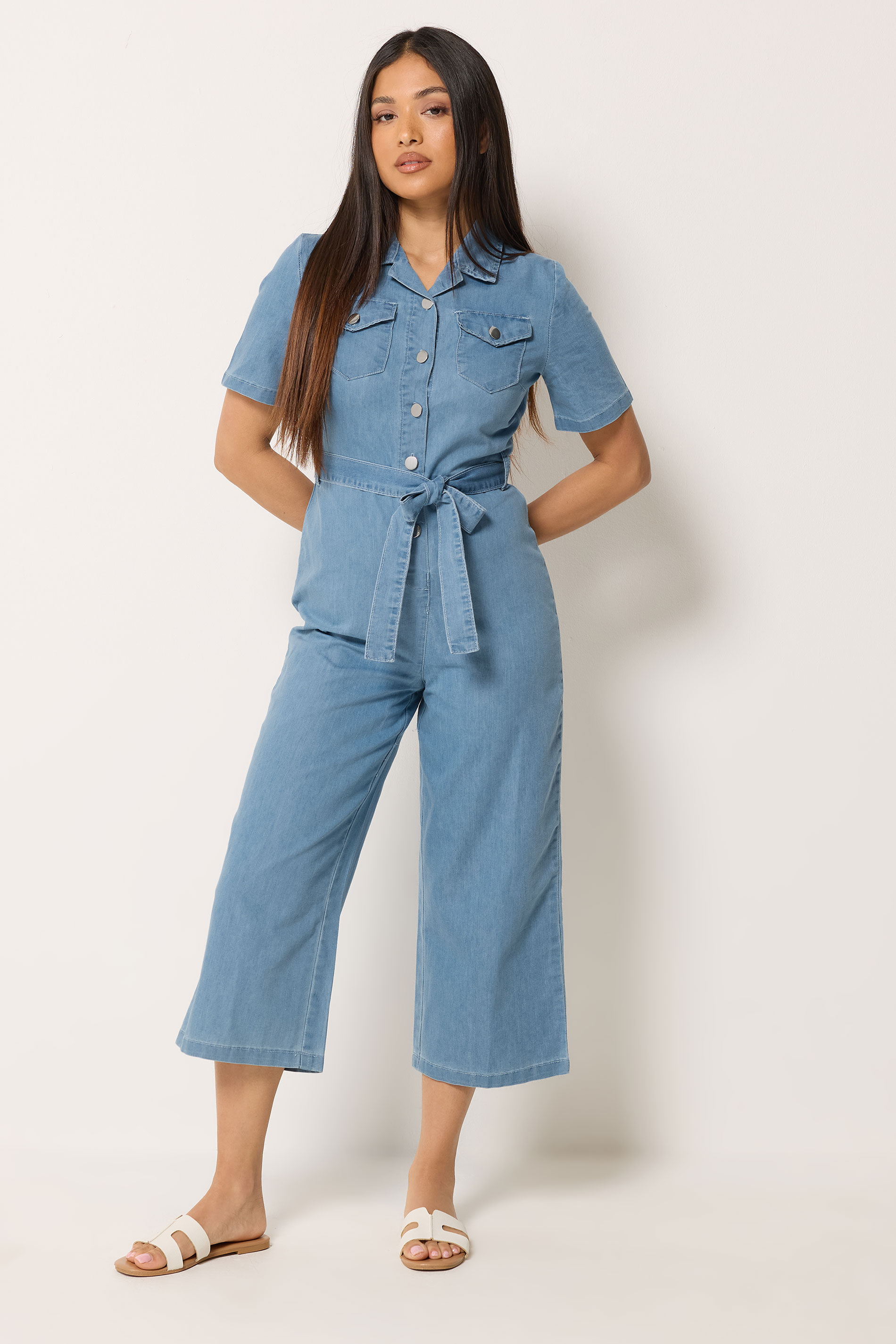 M&Co Petite Blue Denim Jumpsuit | M&Co 3