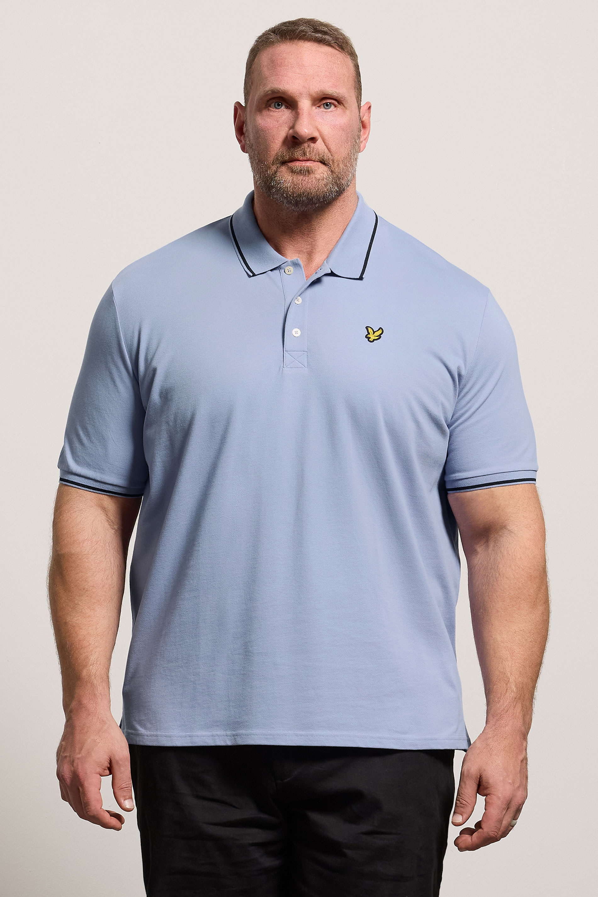 LYLE & SCOTT Big & Tall Bubble Blue Tipped Polo Shirt | BadRhino 3