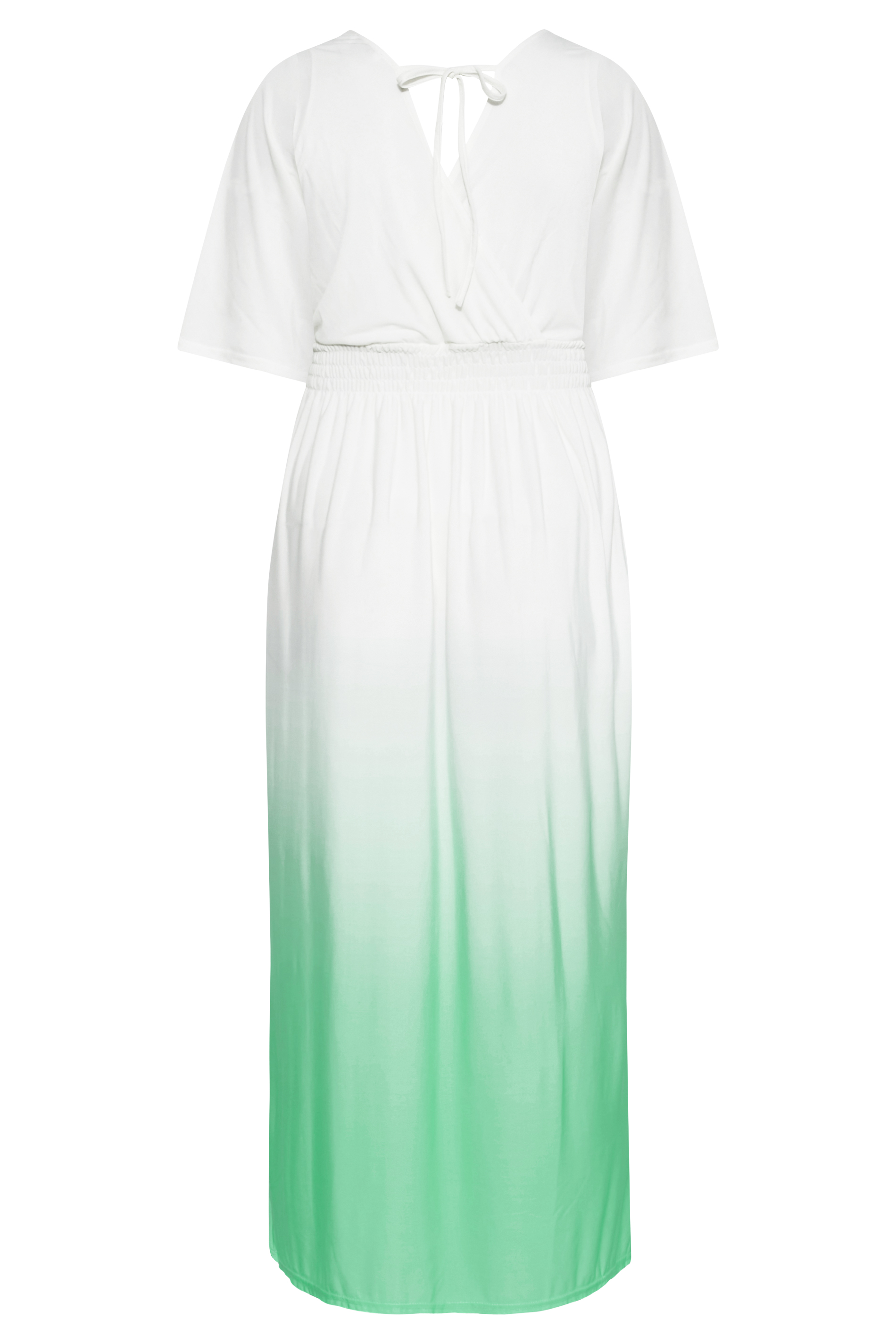 Robes Grande Taille Grande taille  Robes Longues | YOURS LONDON - Robe Blanche Maxi Ombré Vert - JO31229