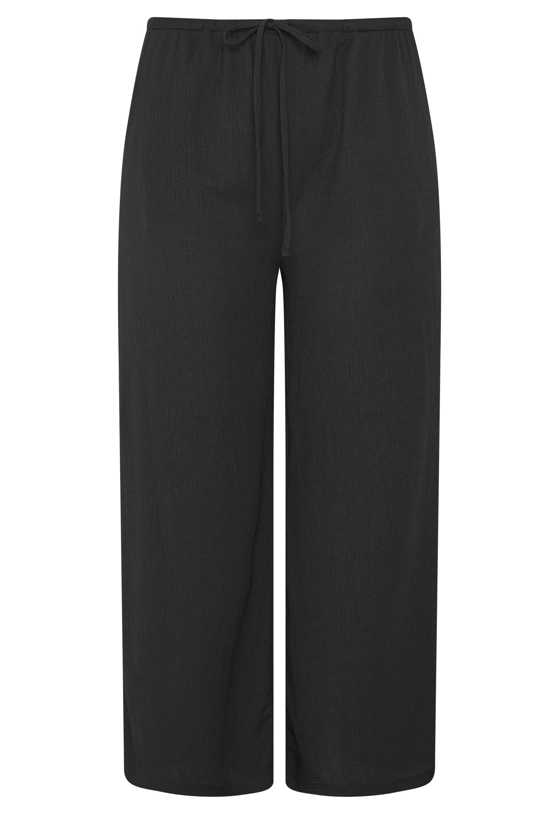 YOURS Plus Size Black Textured Trousers | Yours Clothing 5