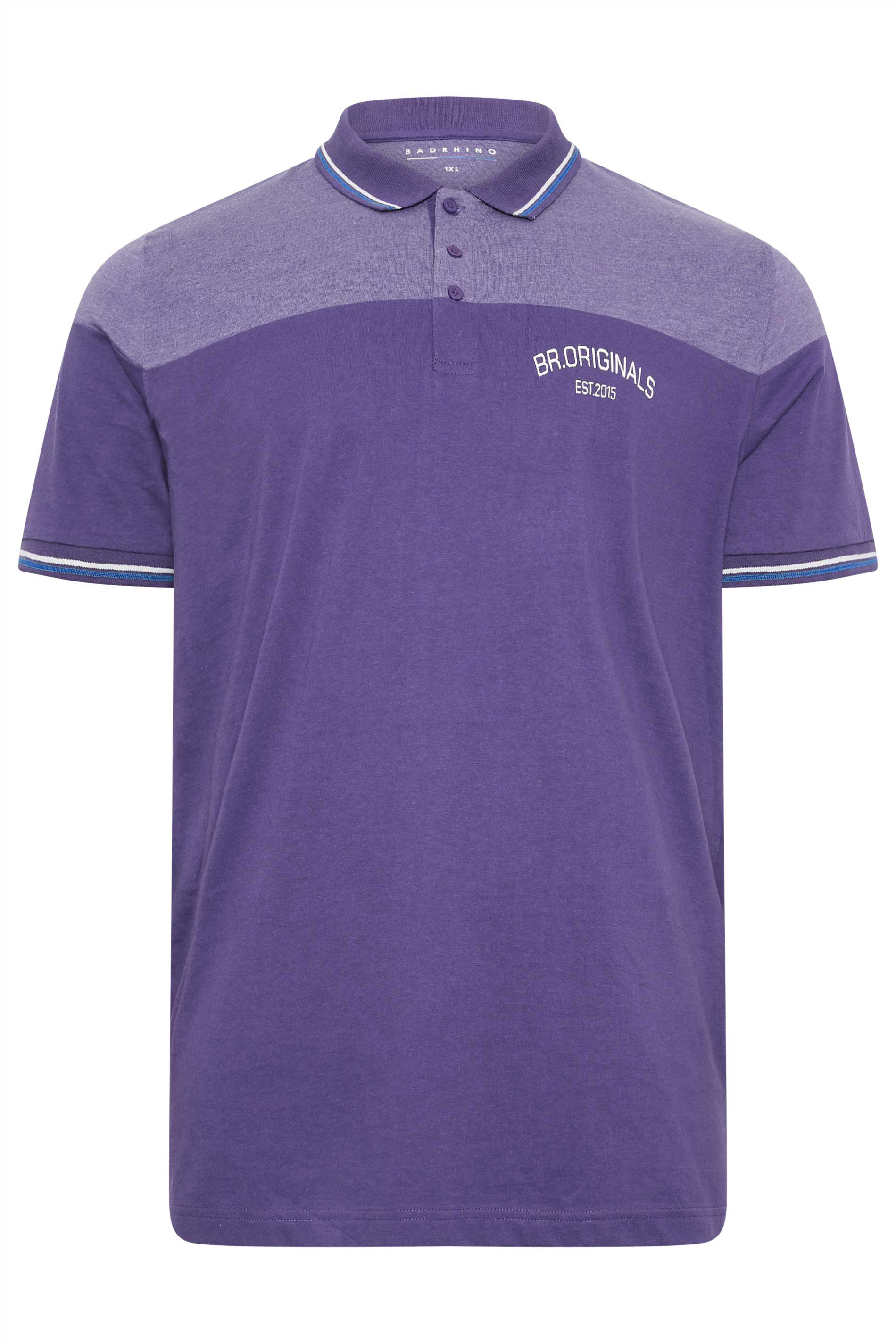 BadRhino Purple 'Originals' Cut & Sew Polo Shirt | BadRhino 2