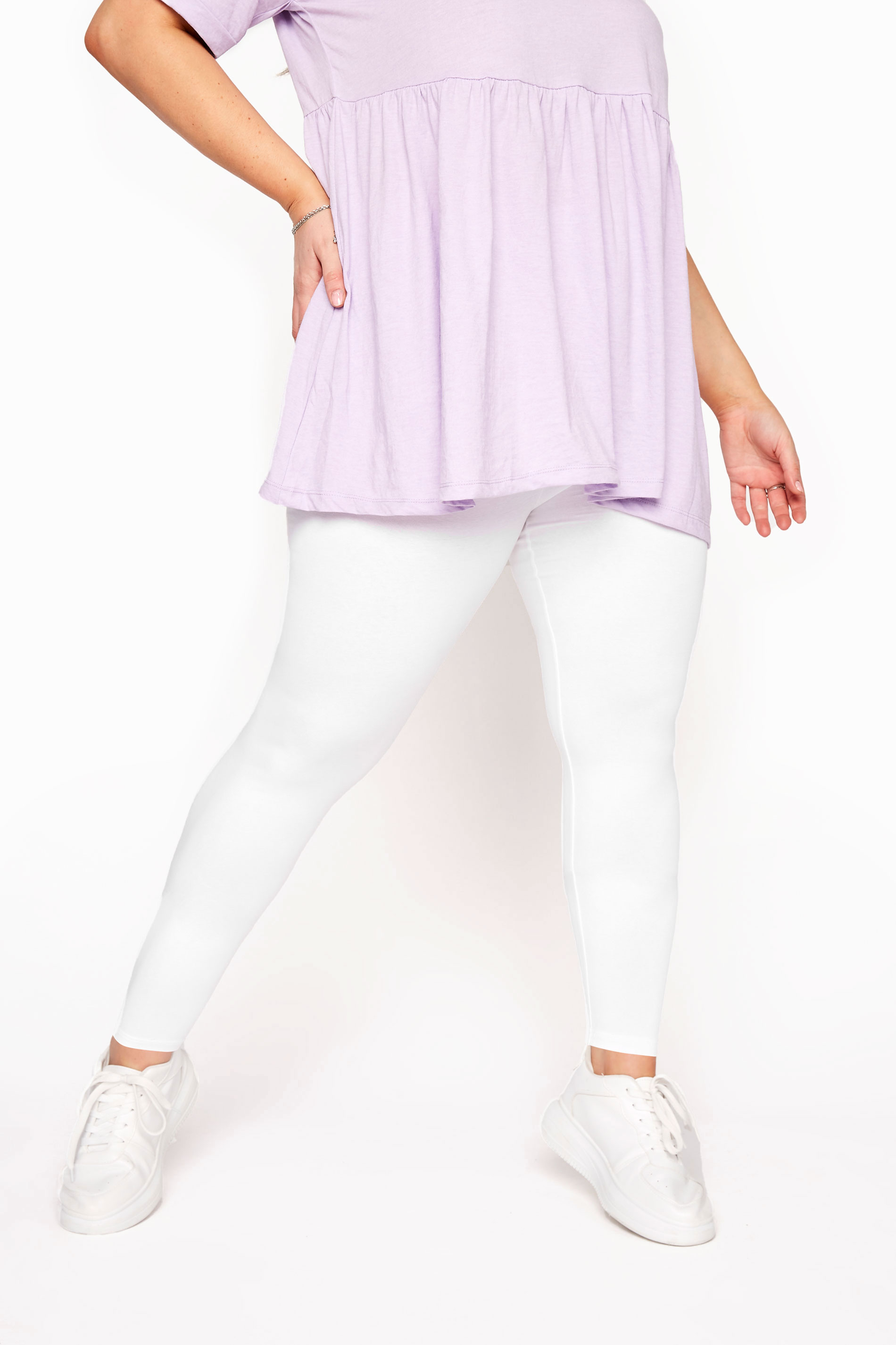 White TUMMY CONTROL Soft Touch Leggings 