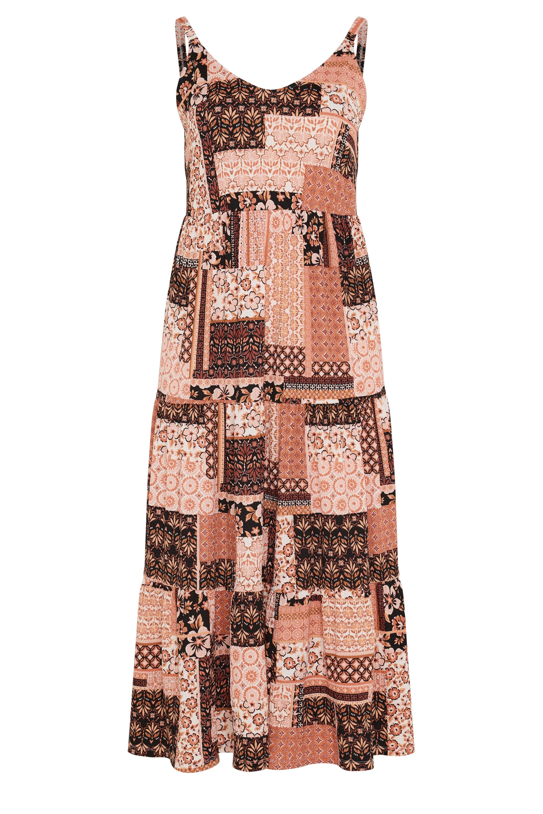 YOURS Plus Size Orange Terracotta Tiered Maxi Dress | Yours Clothing 5
