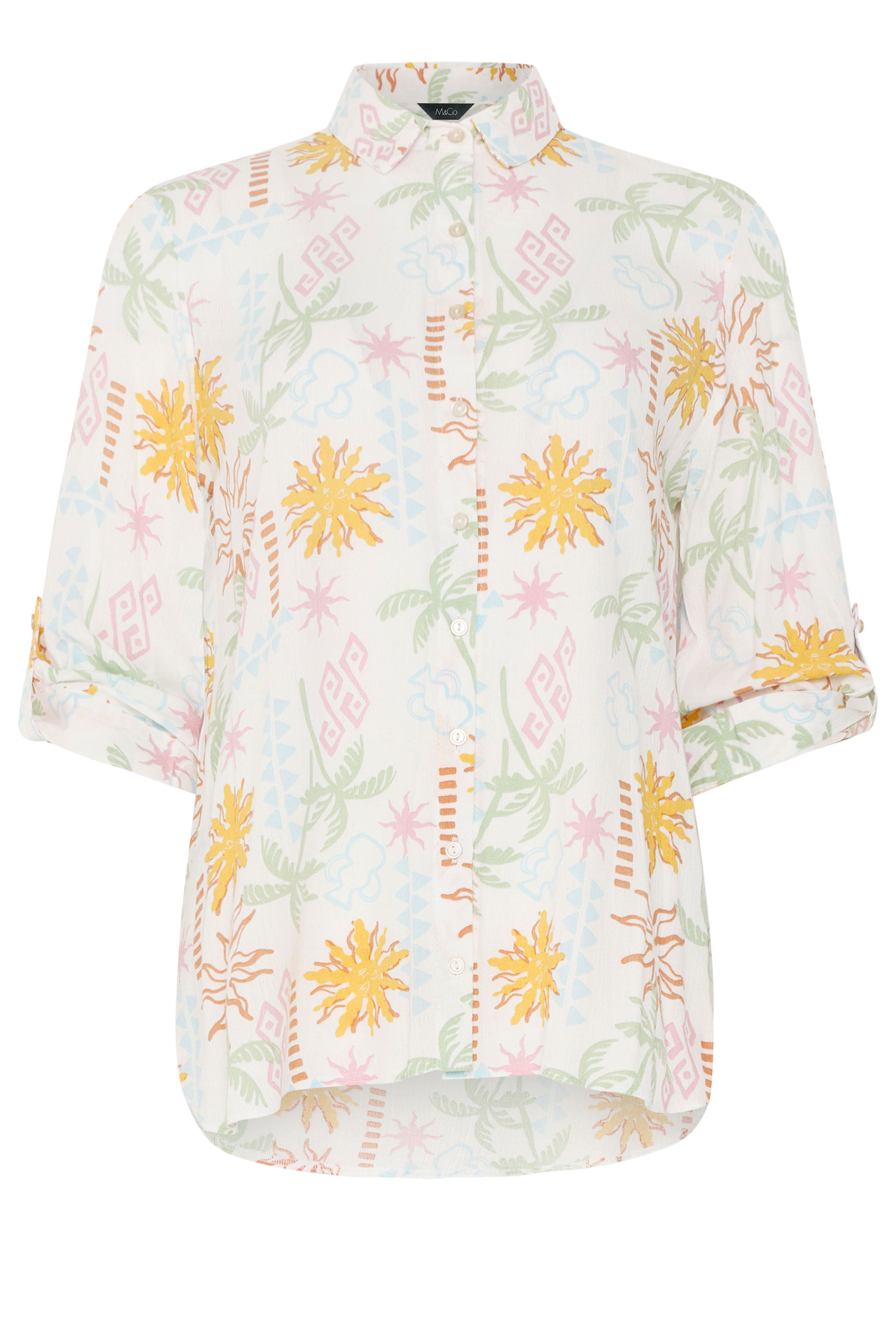 M&Co White Tropical Print Shirt | M&Co 5