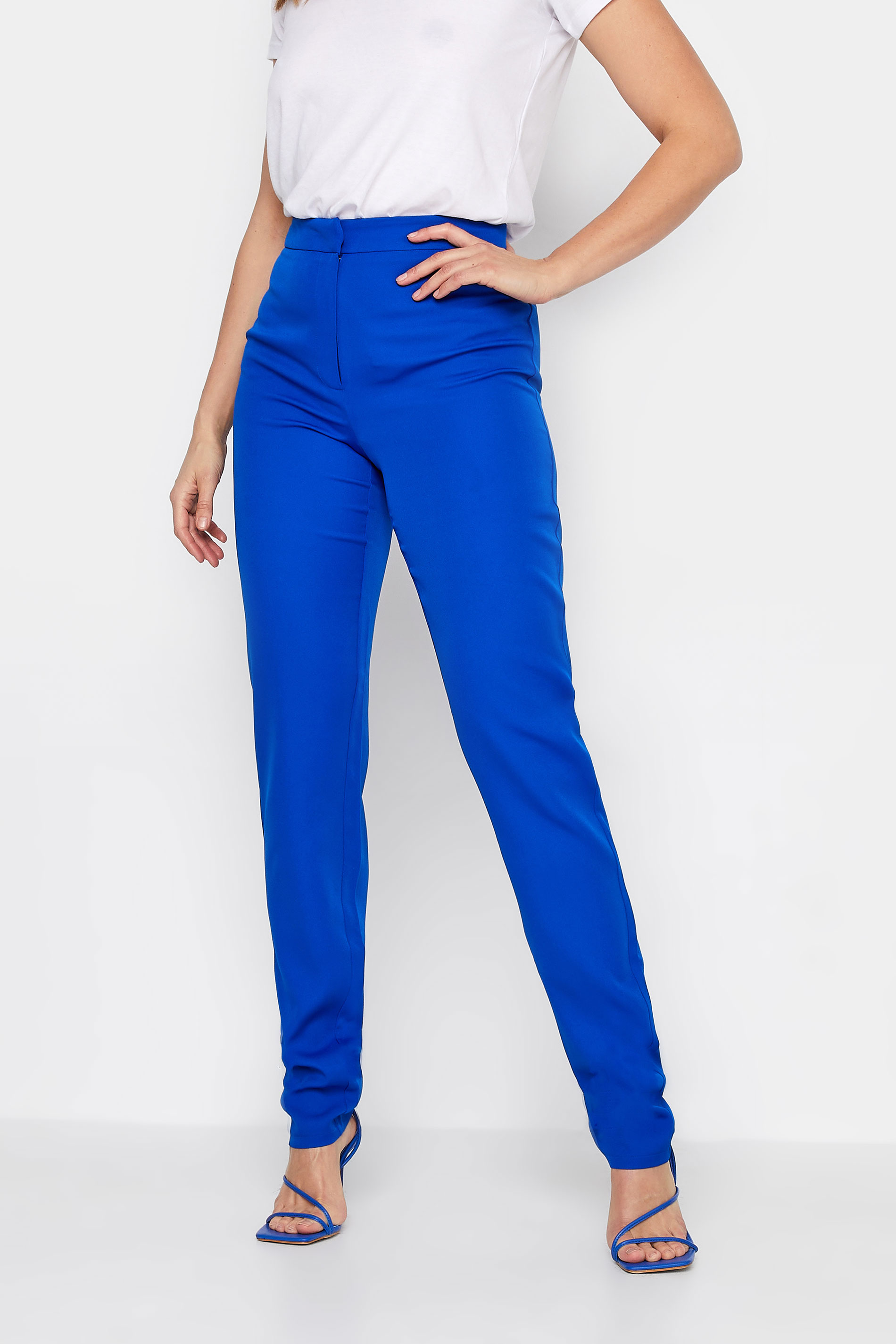 LTS Tall Women's Cobalt Blue Scuba Crepe Slim Leg Trousers | Long Tall Sally 1