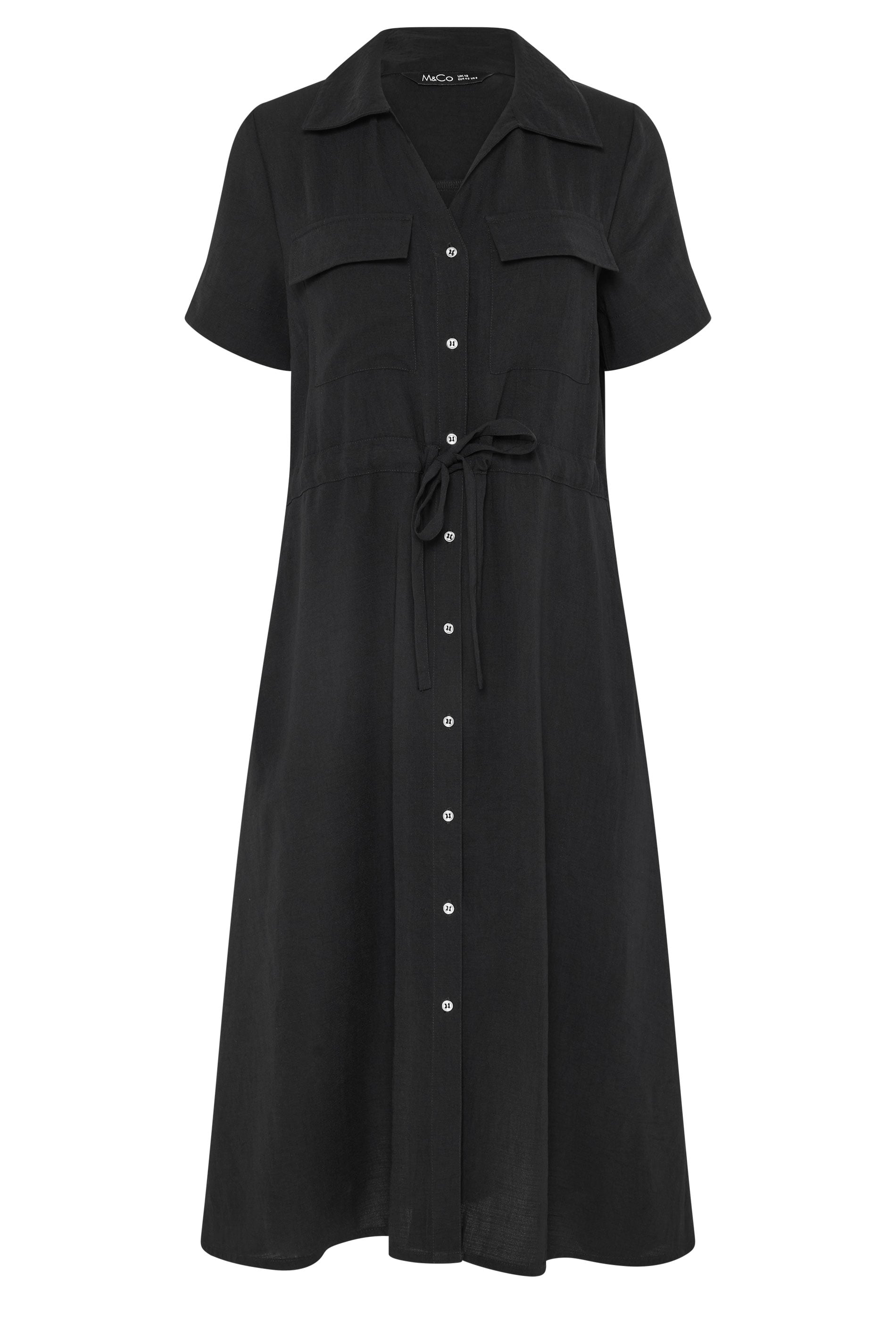M&Co Petite Black Utility Shirt Dress | M&Co 5