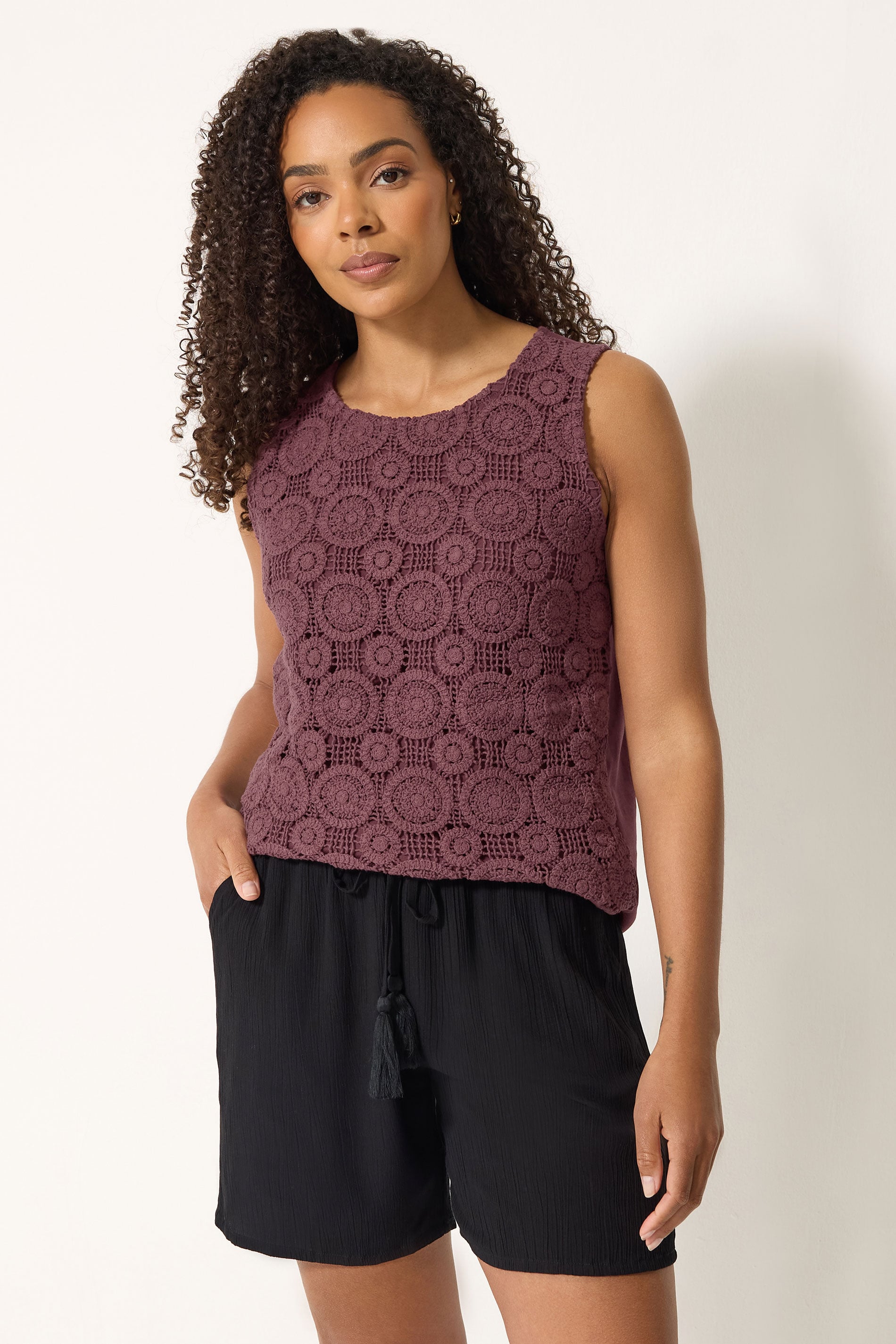 M&Co Black Crinkle Tie Waist Shorts | M&Co 3