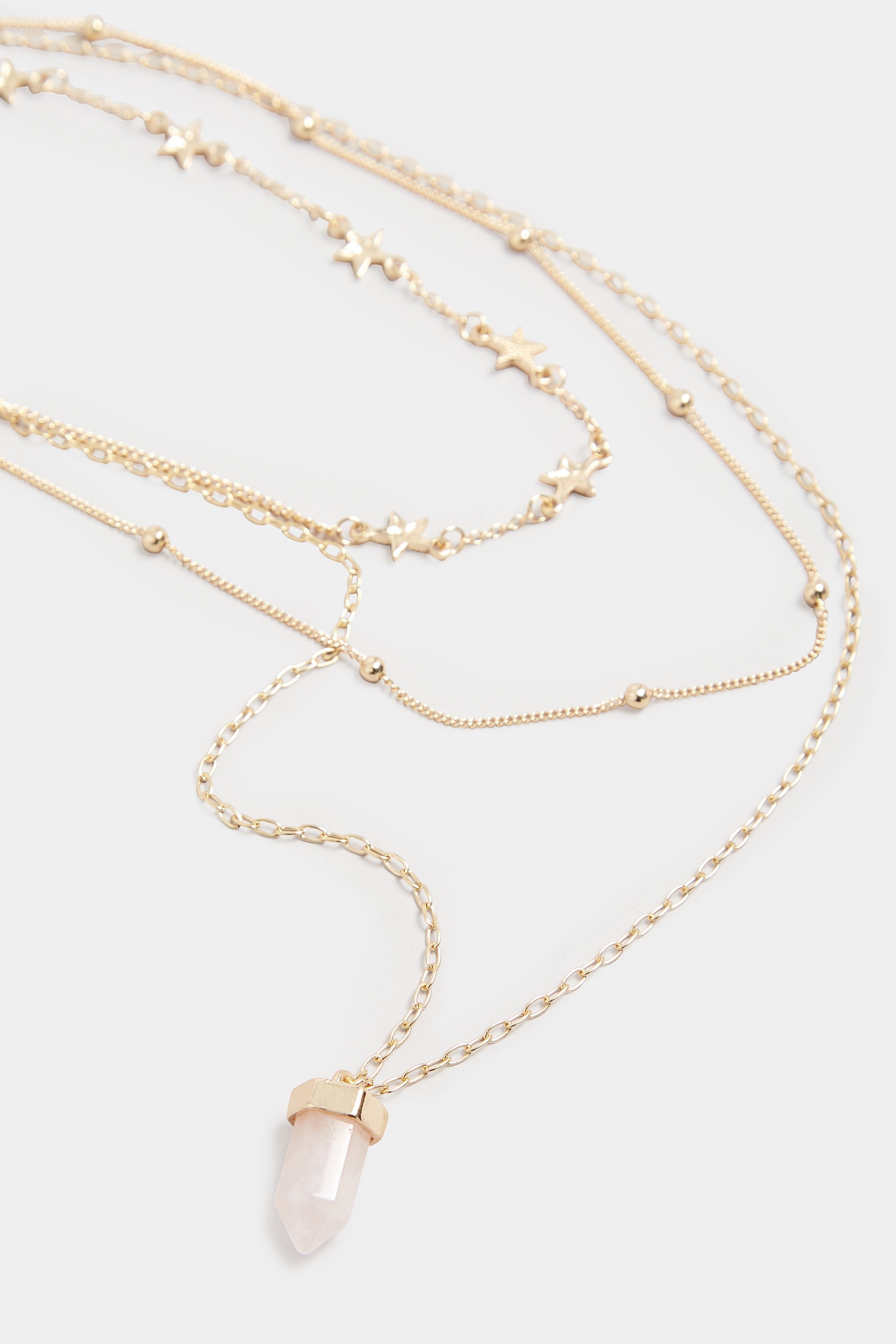 Gold & Pink Layer Charm Necklace | Yours Clothing  3