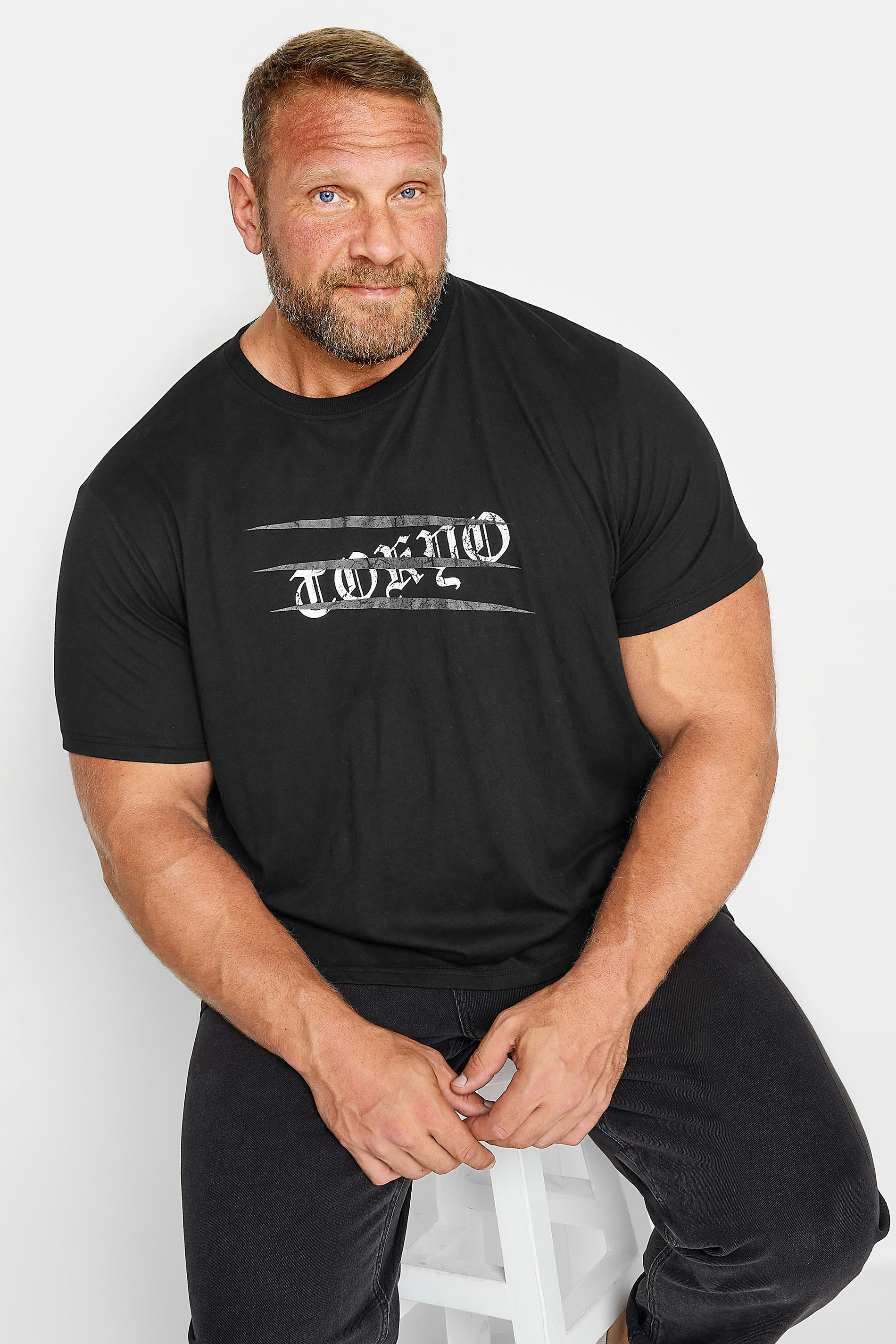 BadRhino Big & Tall Black Tokyo Tiger Print T-Shirt | BadRhino 2