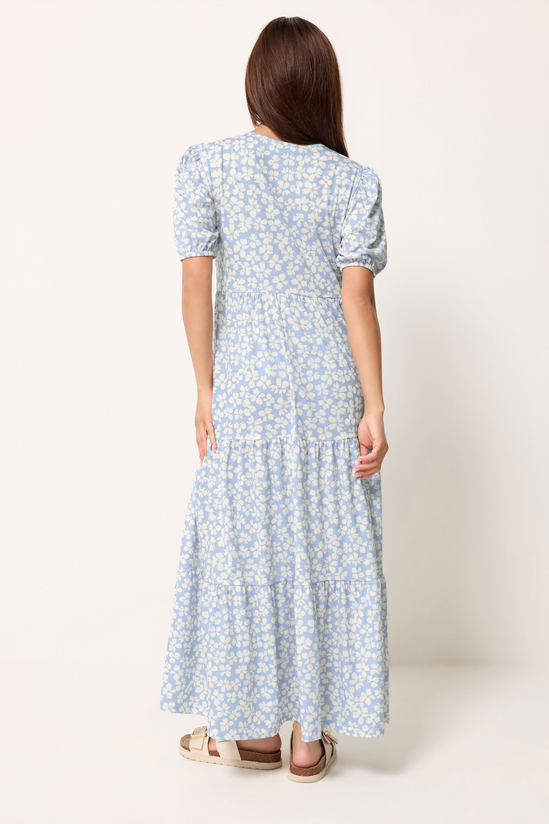 PixieGirl Blue Ditsy Tiered Maxi Dress | PixieGirl 2