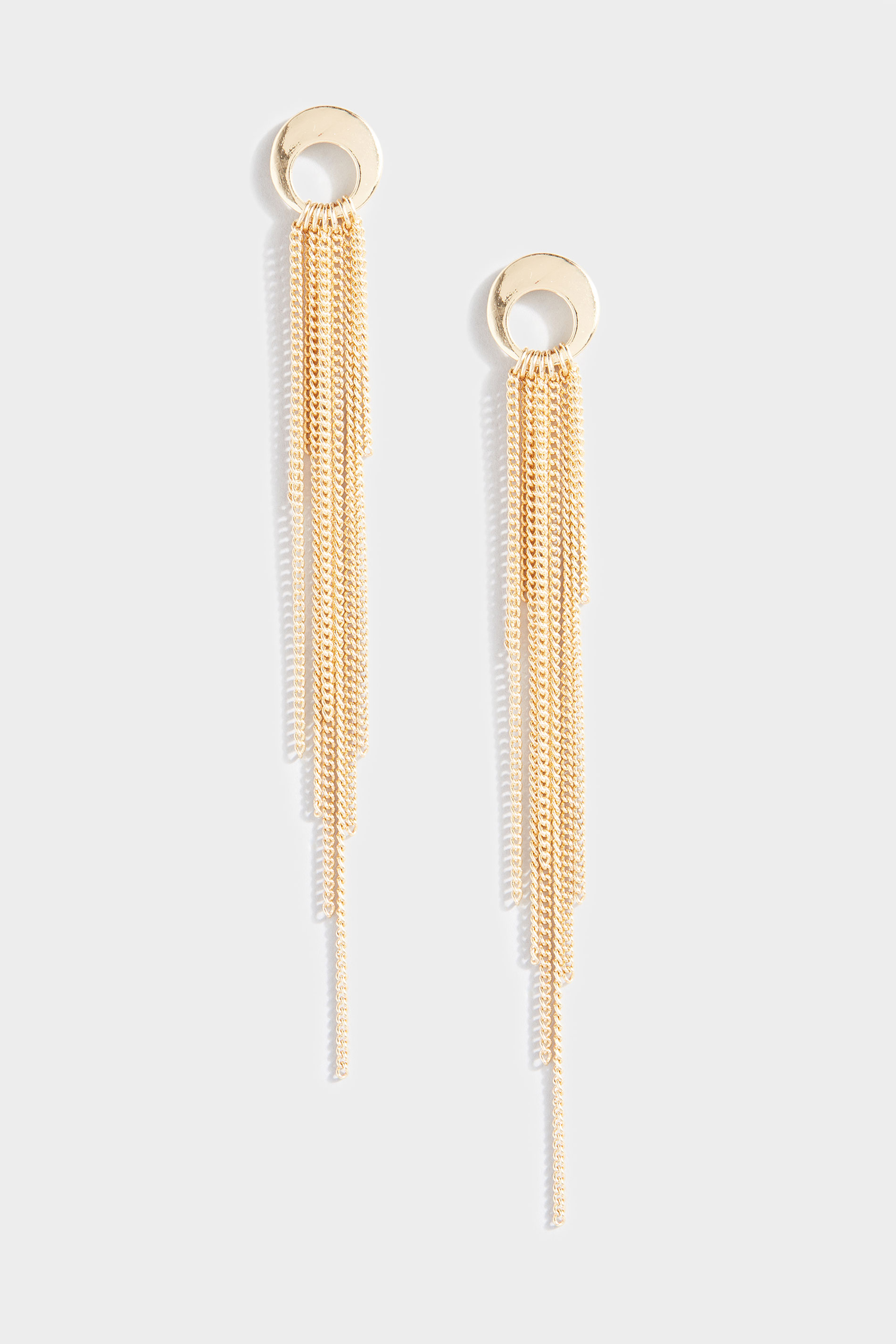 Gold Tassel Long Earrings 1
