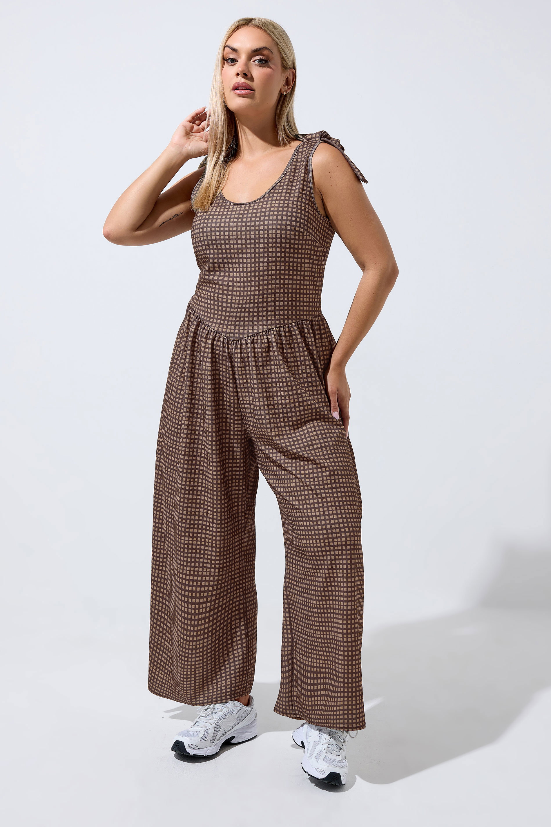 Limited Collection Bruine Geruite Jumpsuit Size 38