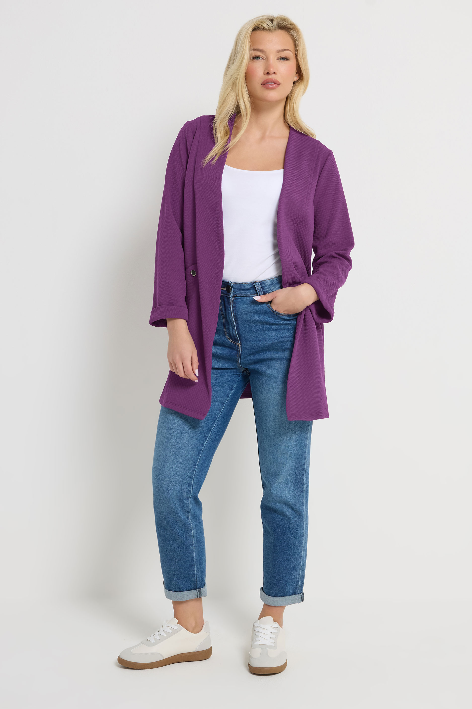 M&Co Purple Textured Jersey Jacket | M&Co 1