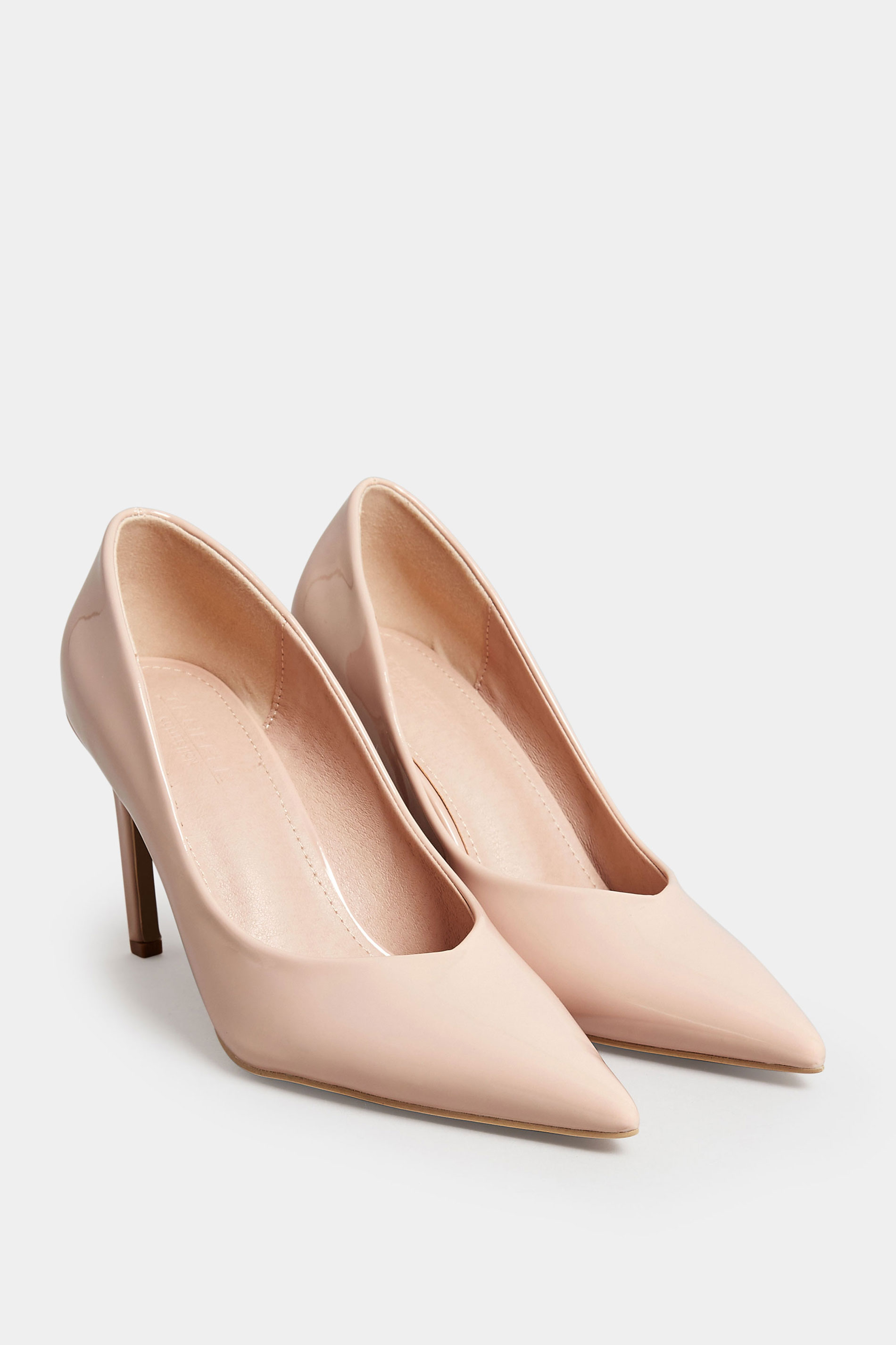 PixieGirl Nude Patent Pointed Court Shoes In Standard Fit | PixieGirl 2