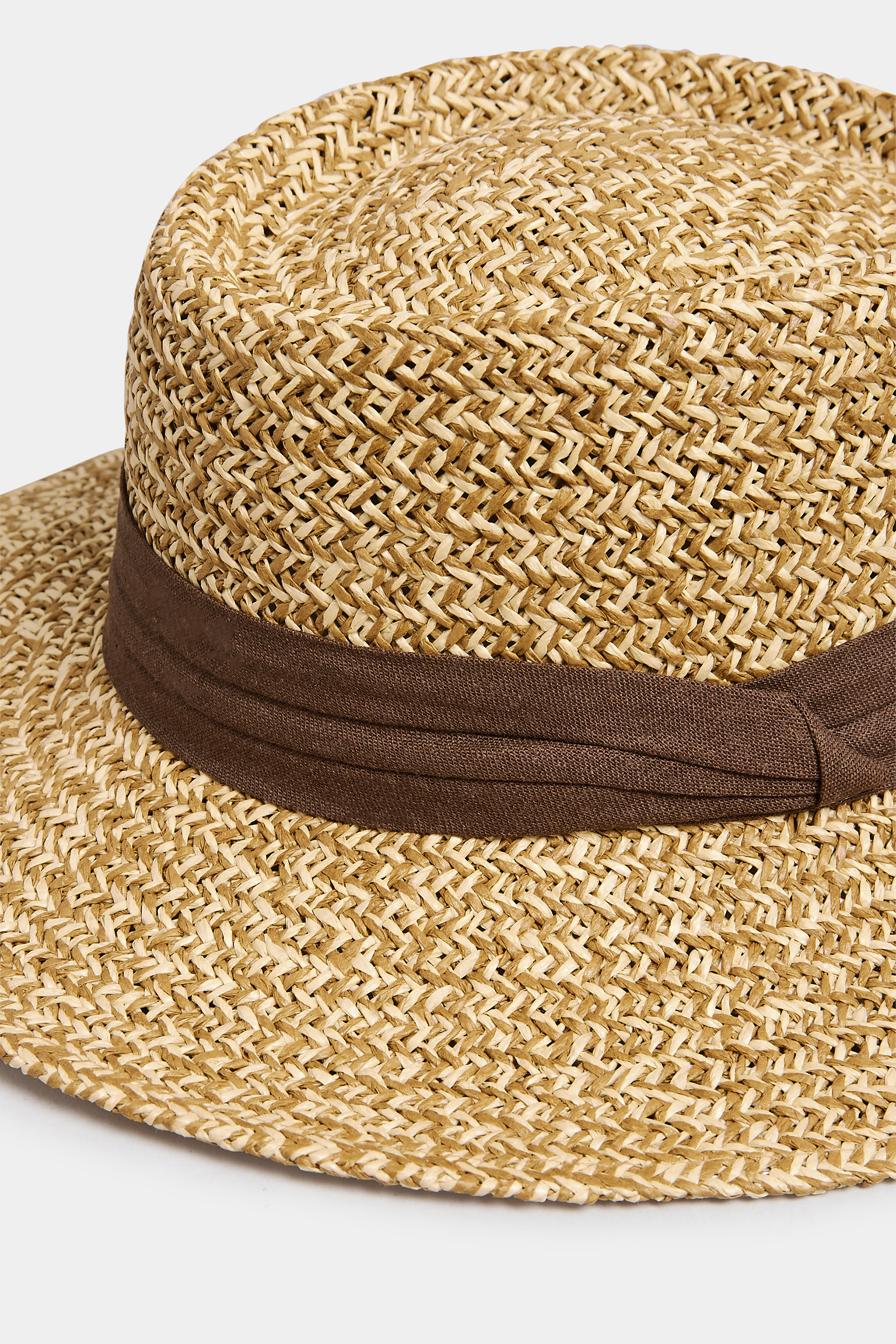 Natural Brown Straw Boater Hat | Yours Clothing 3