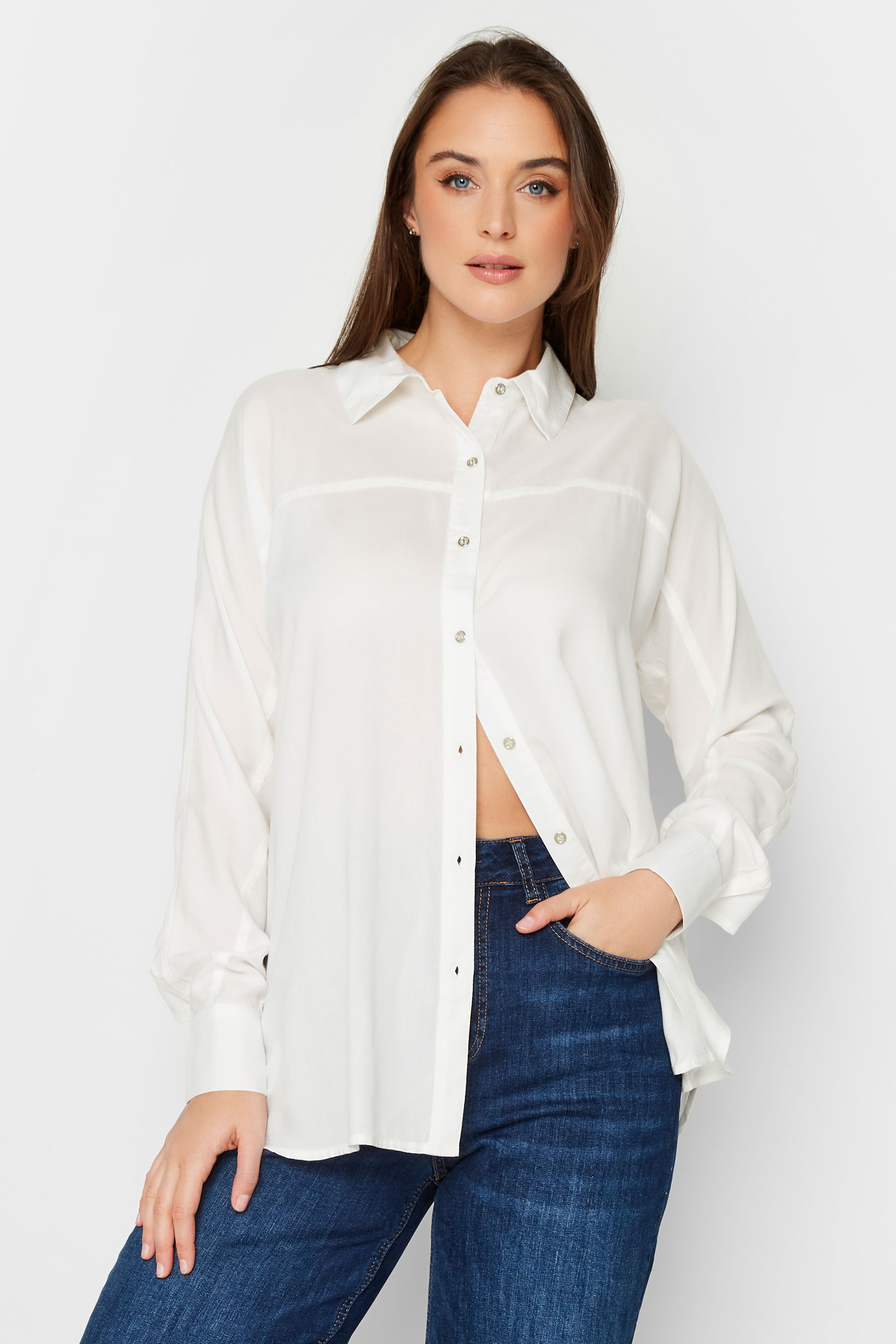 LTS Tall Women's White Long Sleeve Shirt | Long Tall Sally 1