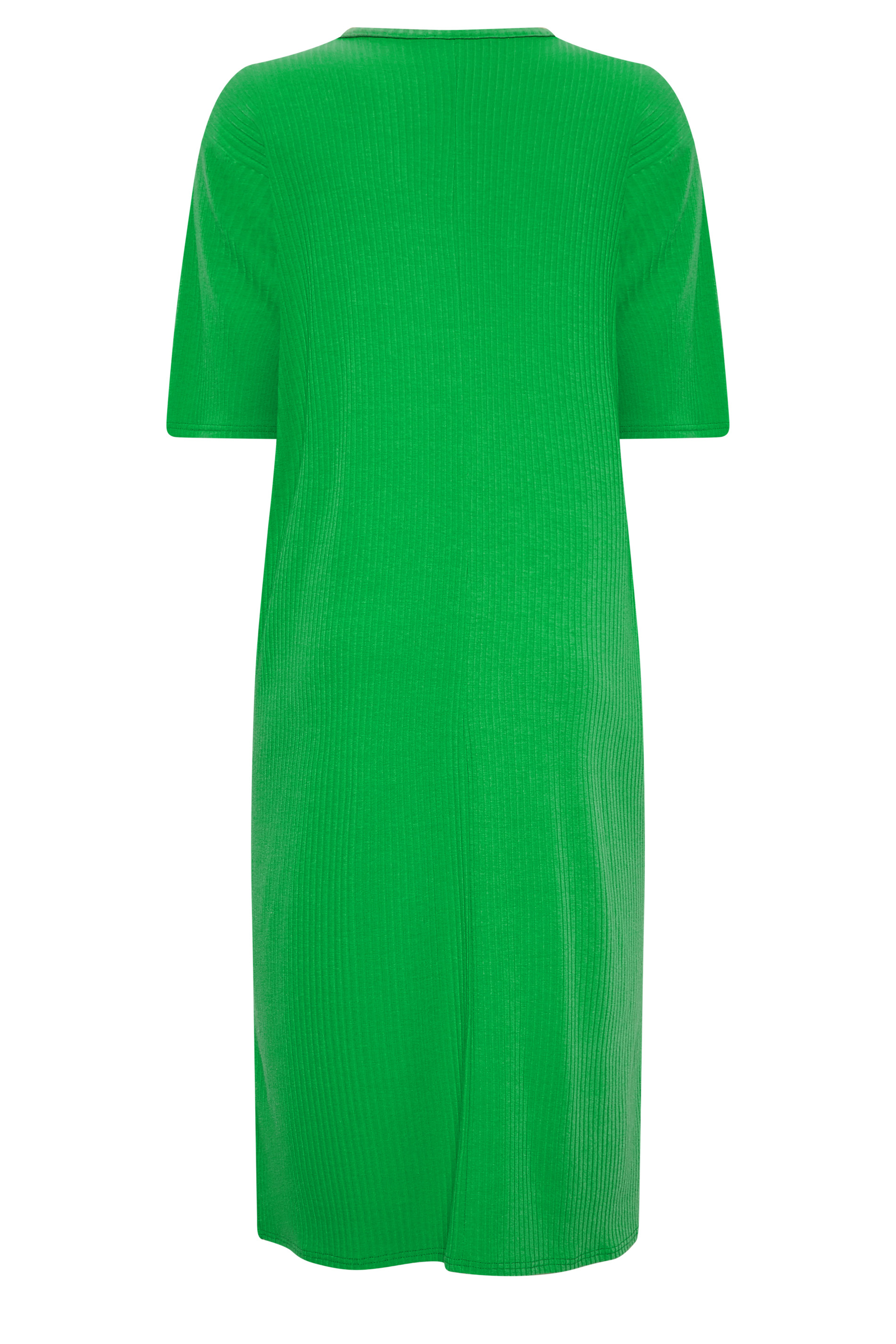 YOURS Plus Size Green Ribbed T-Shirt Dress | Yours Clothing