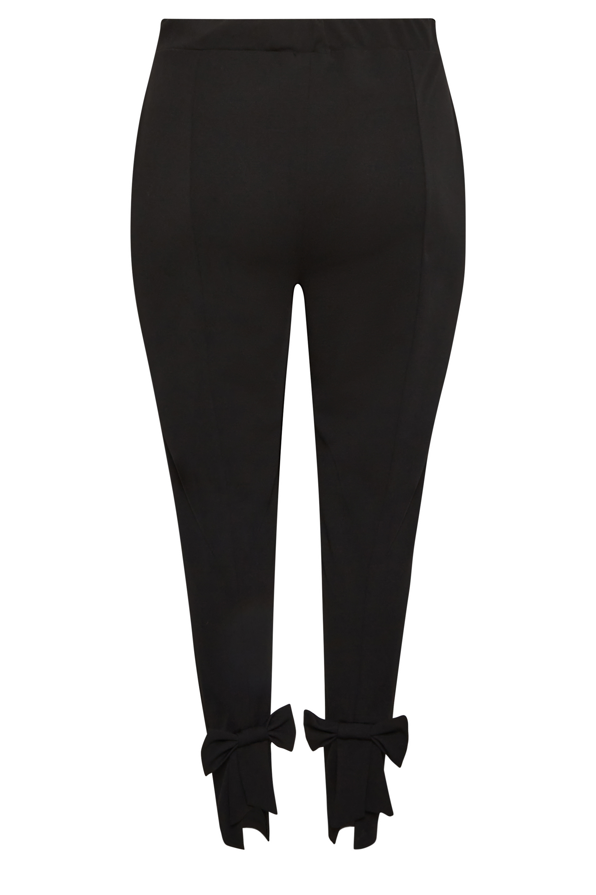 YOURS LONDON Plus Size Black Bow Hem Tapered Trousers