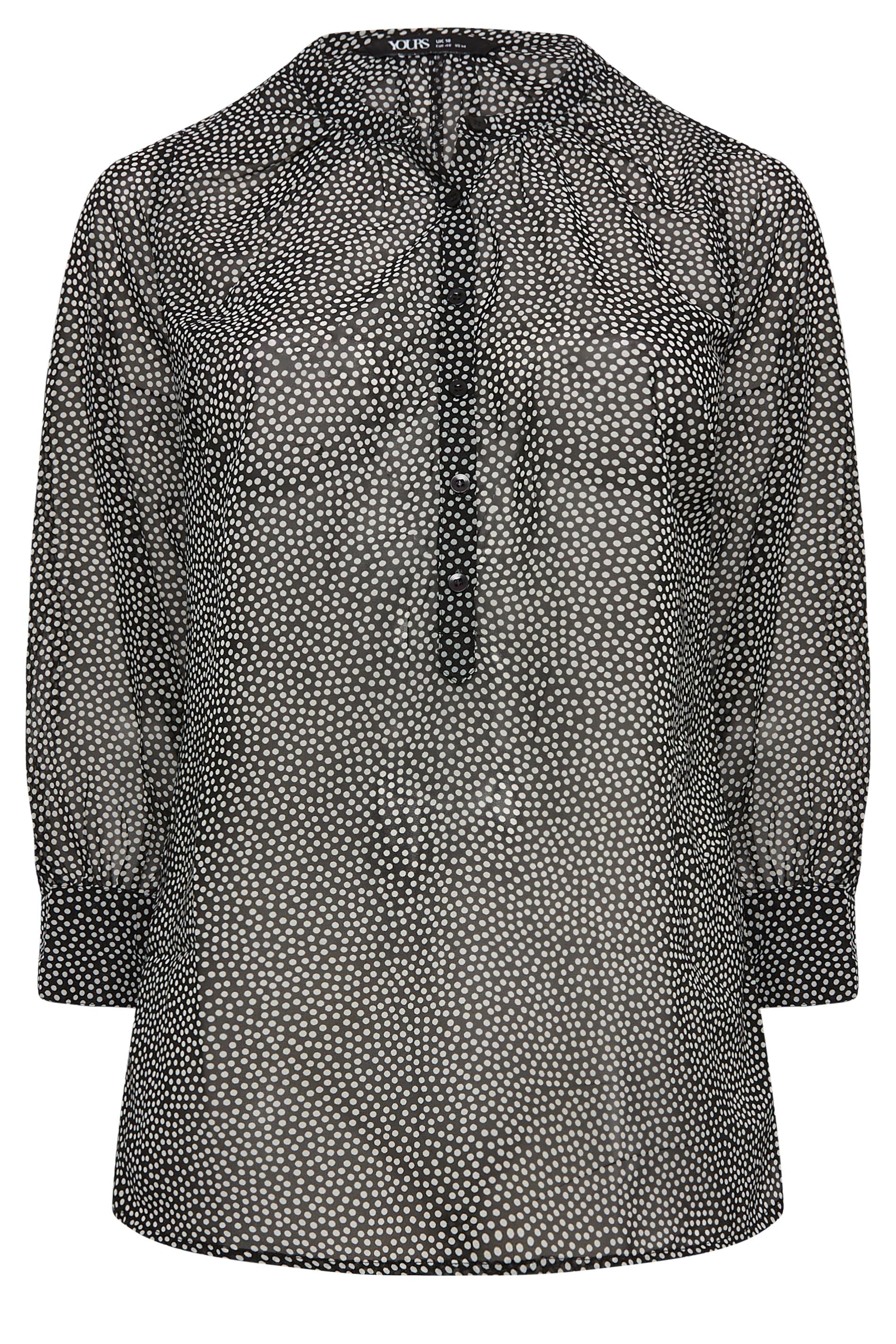 Yours Curve Plus Size Polka Dot Print Blouse