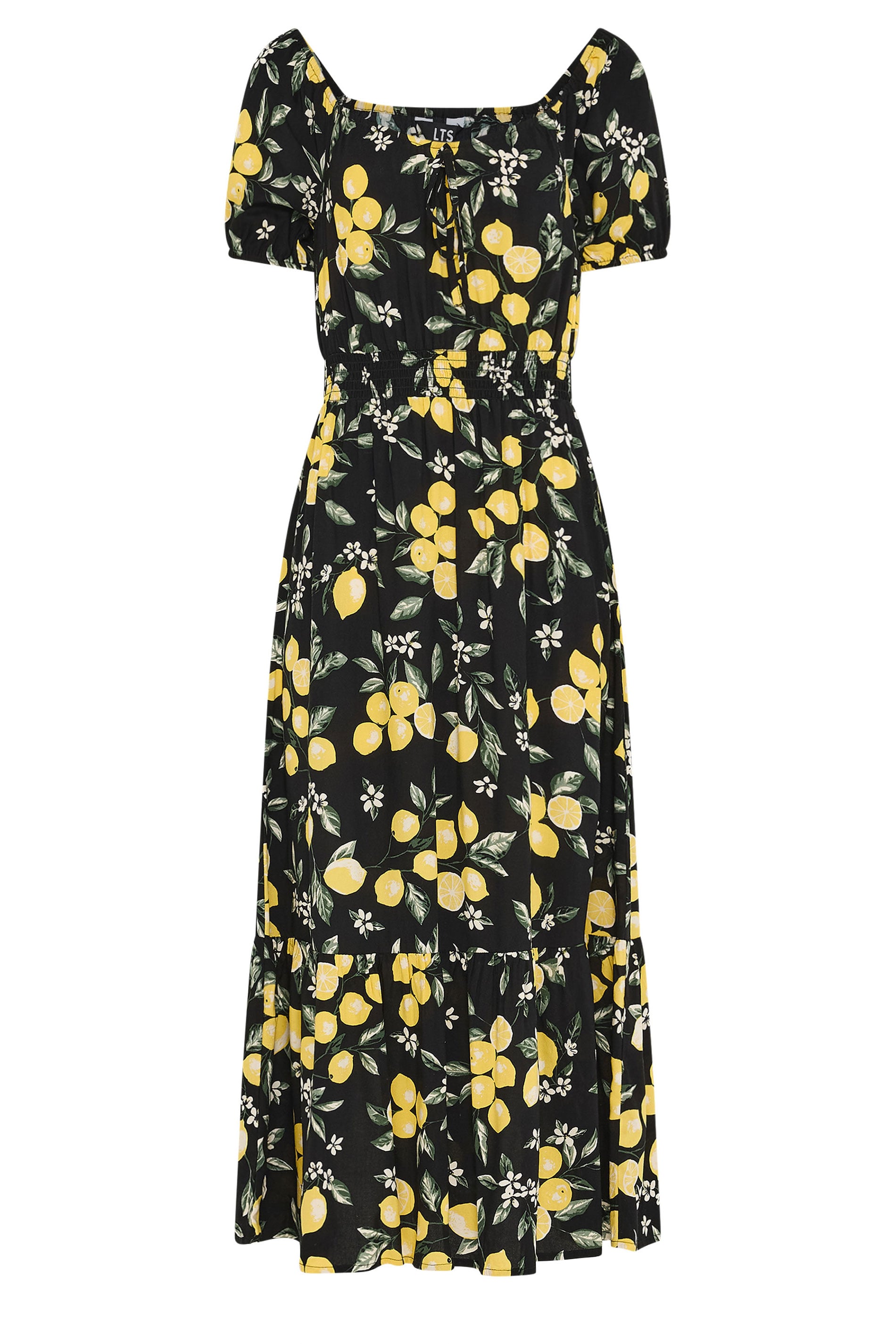 LTS Tall Women's Black Lemon Print Midi Dress | Long Tall Sally 6