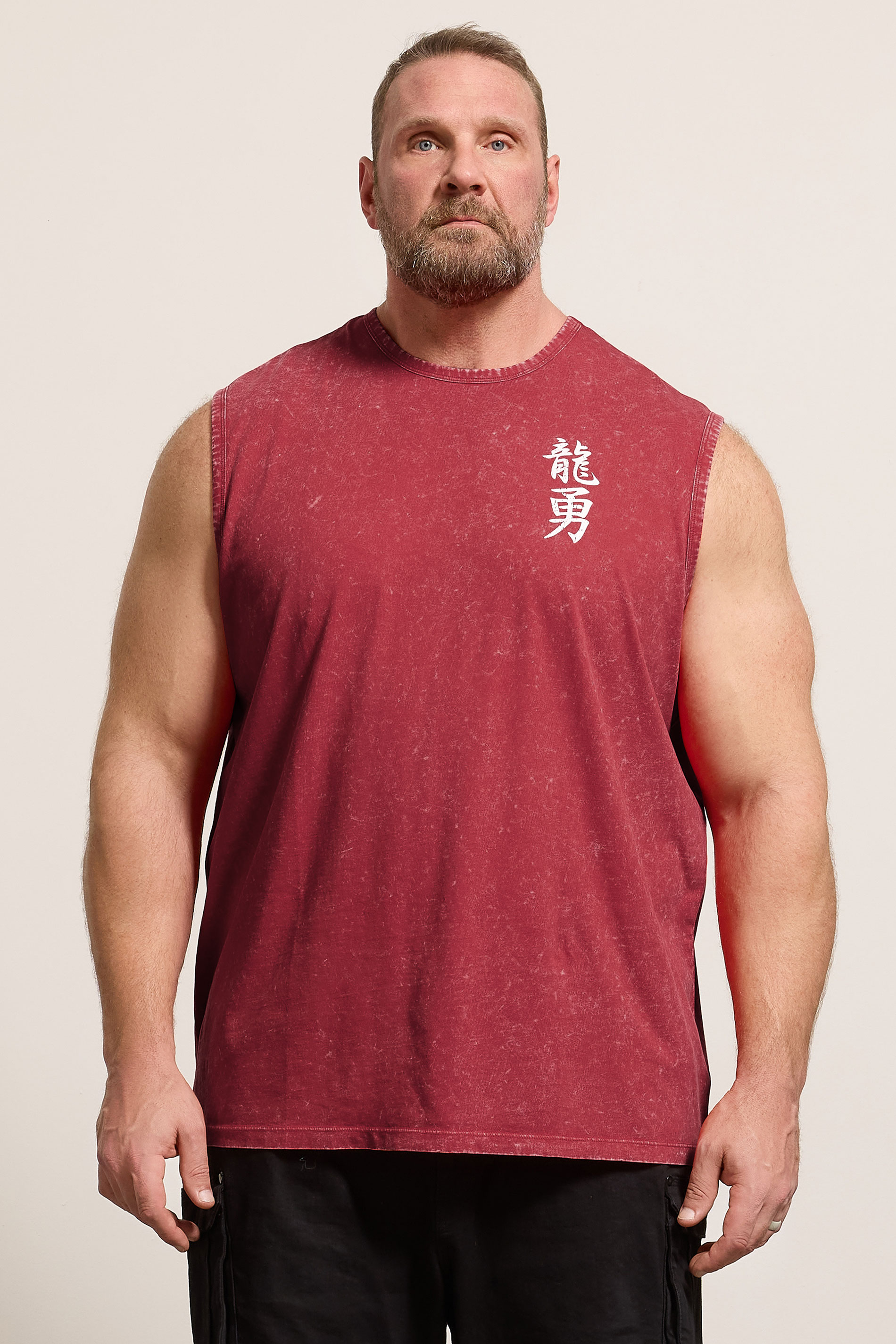 BadRhino Big & Tall Red Acid Wash Graphic Vest | BadRhino 3