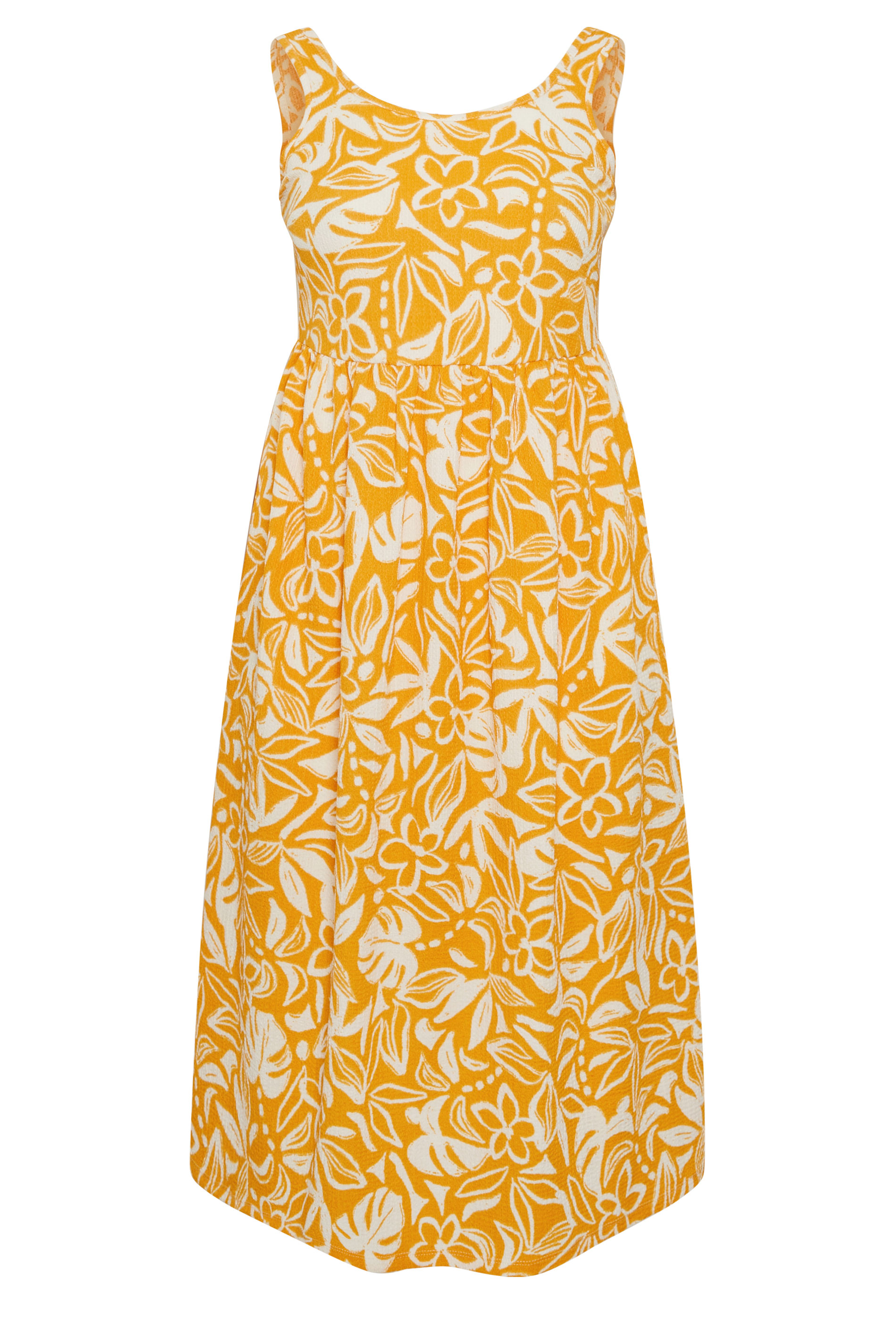 YOURS Plus Size Yellow Sleeveless Maxi Dress | Yours Clothing 5