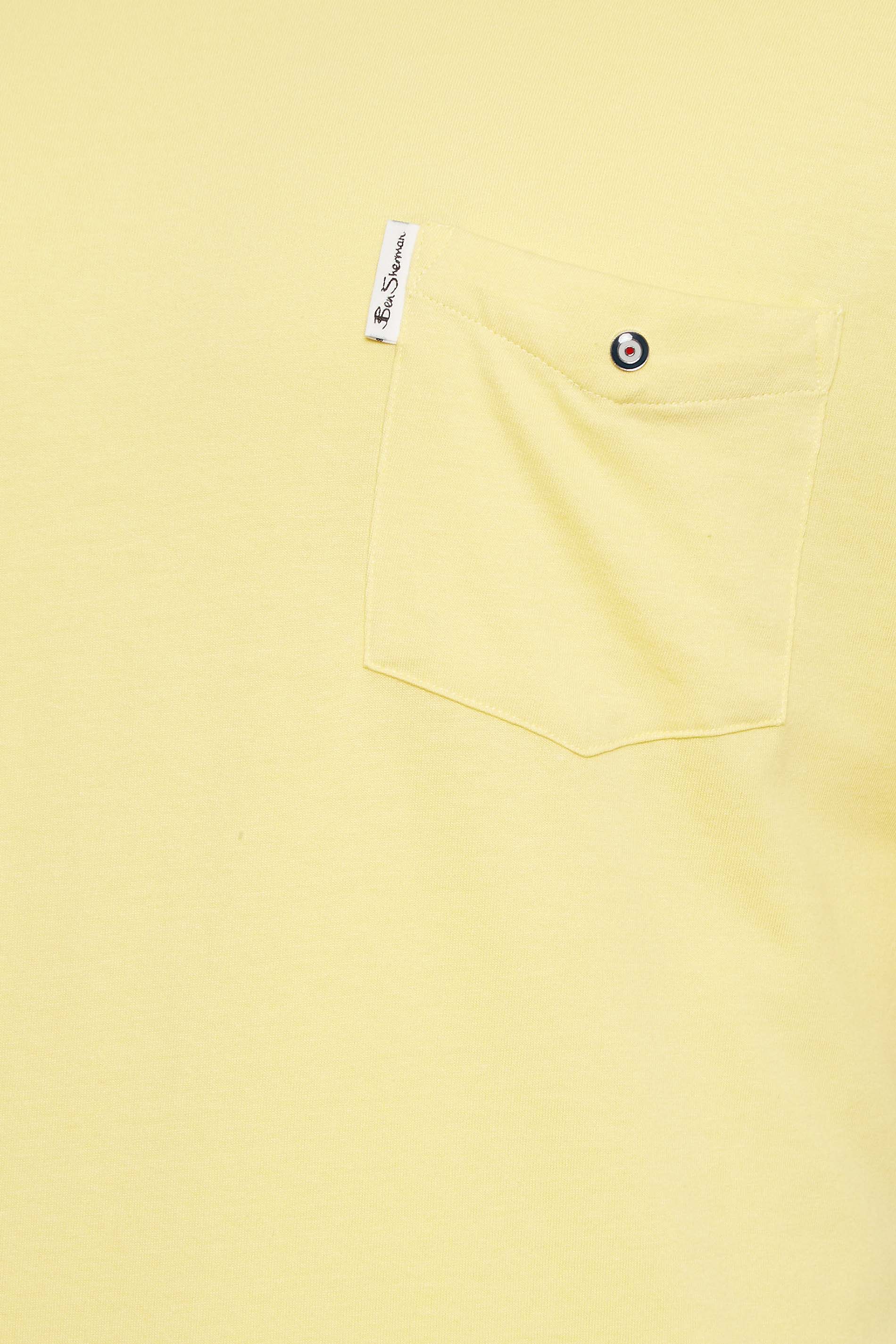 BEN SHERMAN Big & Tall Lemon Yellow Signature Pocket T-Shirt | BadRhino 2