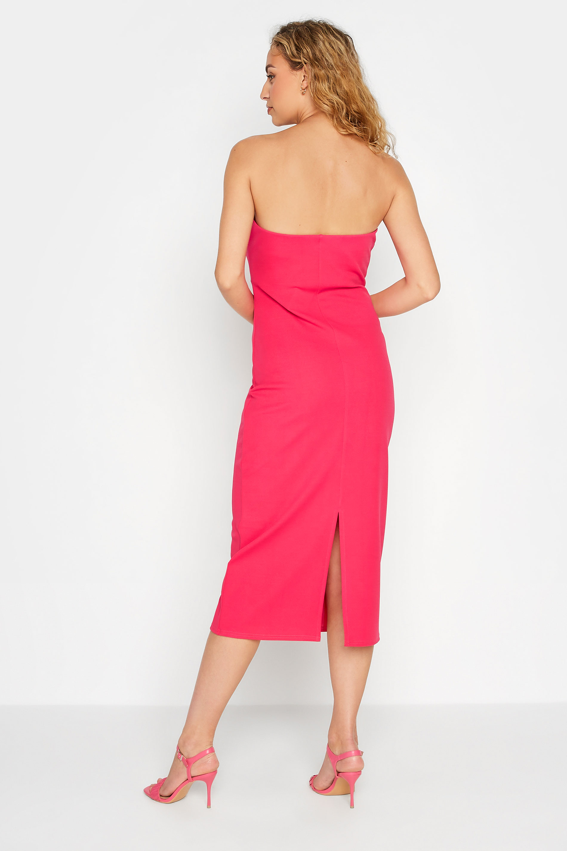 LTS Tall Women's Hot Pink Bandeau Midi Dress | Long Tall Sally 3