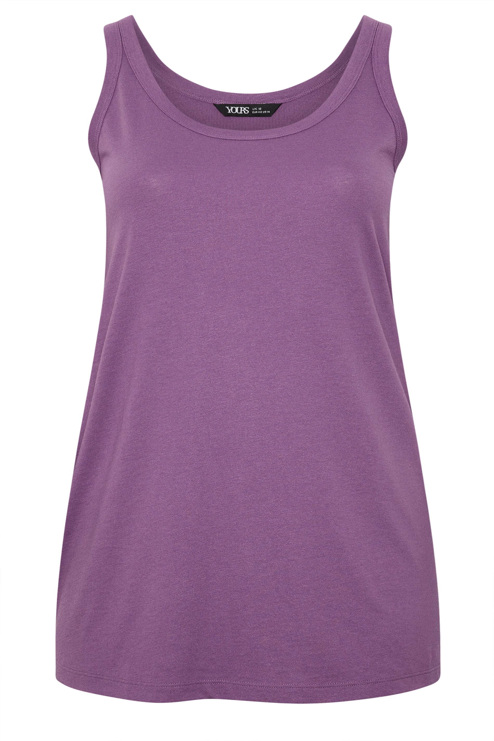YOURS Plus Size Purple Core Vest Top | Yours Clothing 5