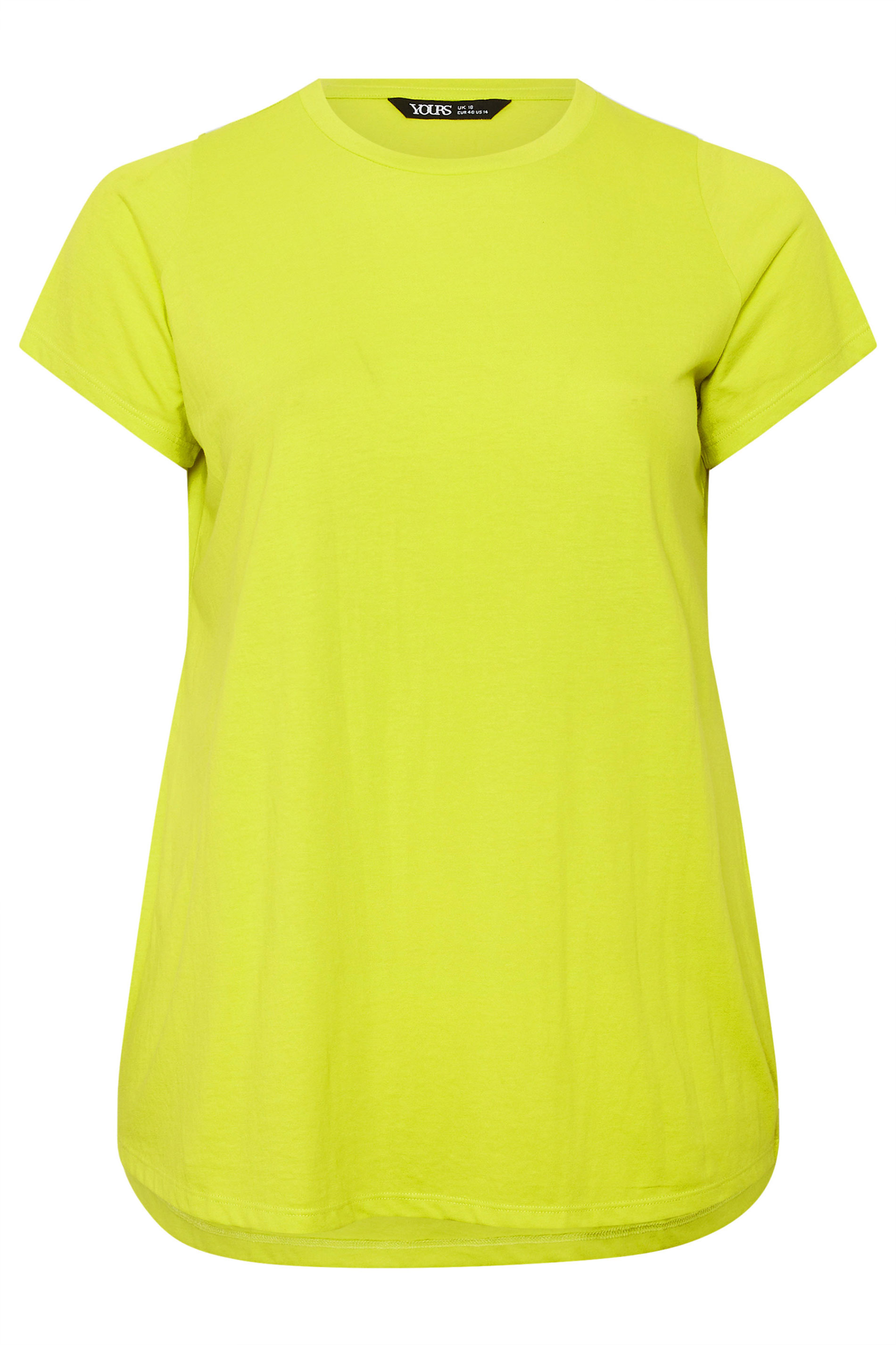 YOURS Plus Size Lime Green Core Basic T-Shirt | Yours Clothing 5