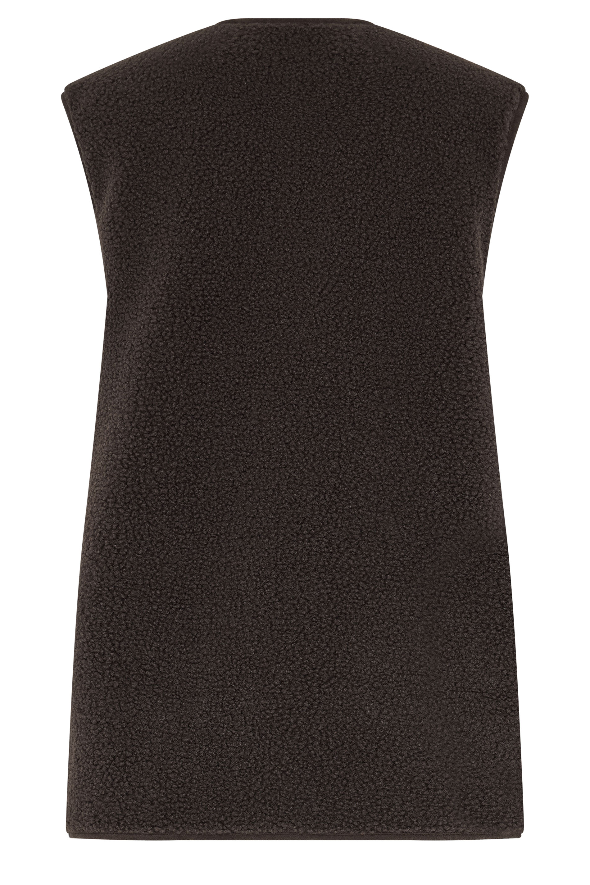 LTS Tall Women's Chocolate Brown Sherpa Gilet | Long Tall Sally 2